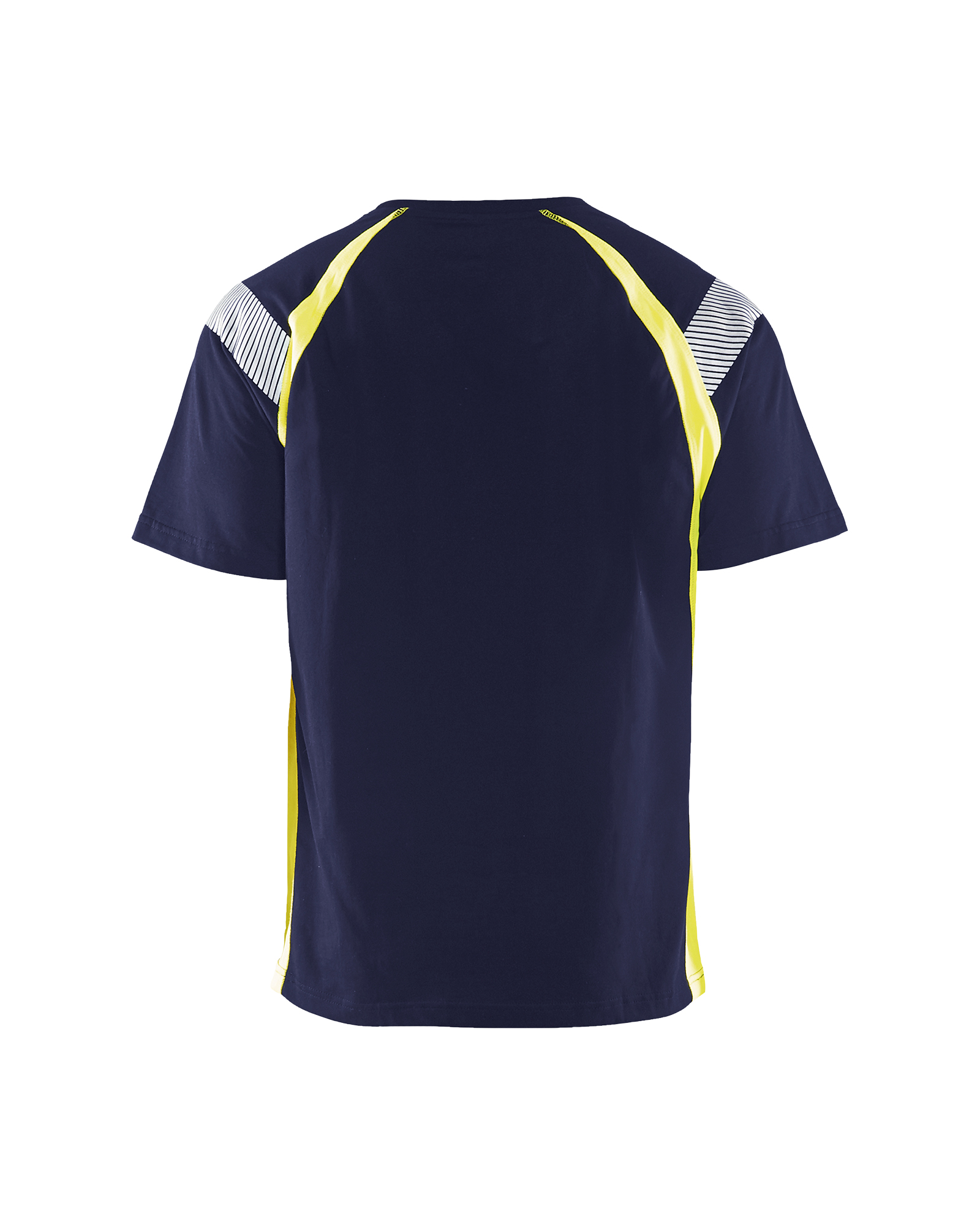 Blåkläder T-shirt Visible 3332 - Marine / High Vis Geel achterkant