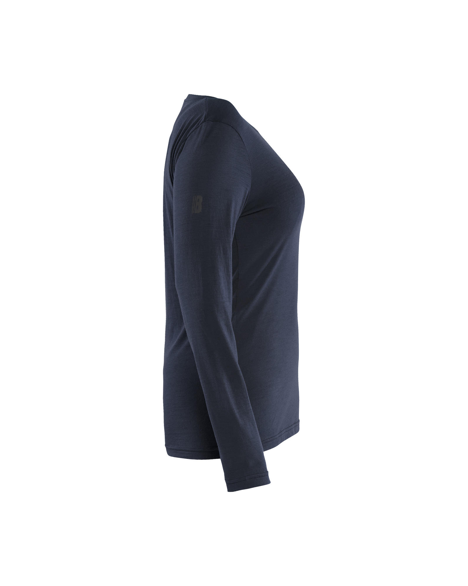 Blåkläder Dames T-shirt met lange mouwen merinowol 3539 - Donker Marineblauw zijkant