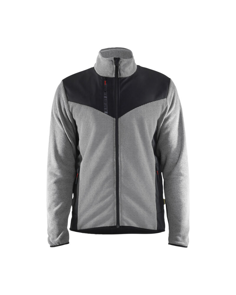 Blåkläder Gebreid vest met softshell 5942 - Grijs mêlee/Zwart voorkant
