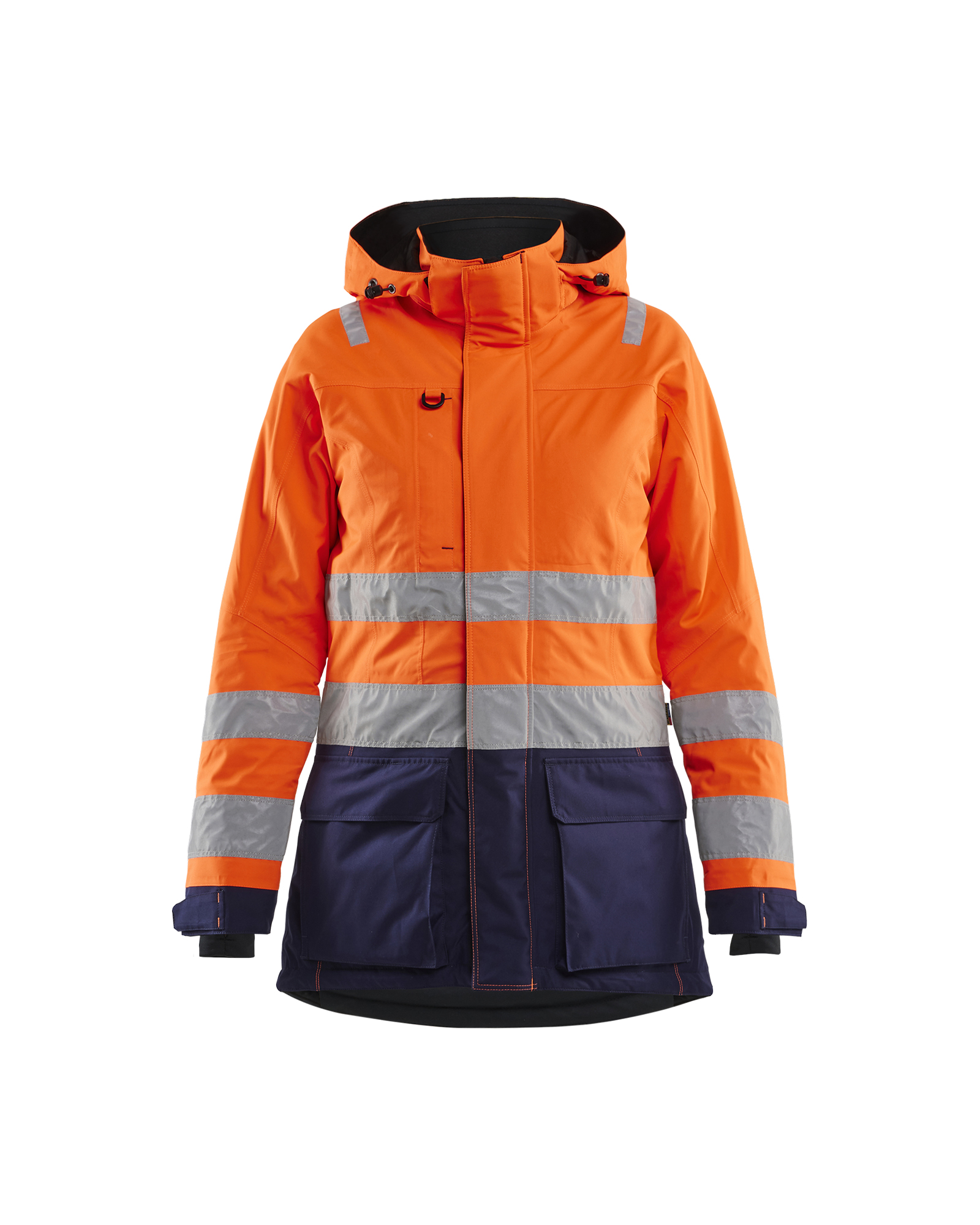 Blåkläder Dames winterparka High Vis 4472 - High Vis Oranje/Marineblauw voorkant