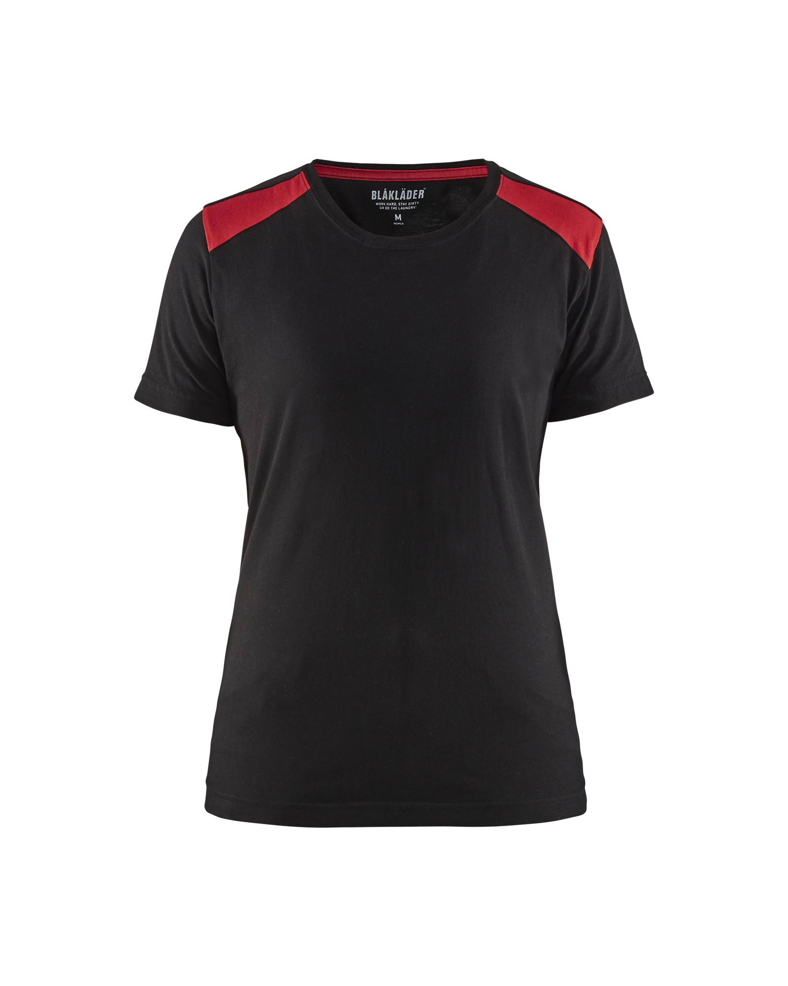 Blåkläder Dames T-shirt bi-colour 3479 - Zwart/Rood voorkant