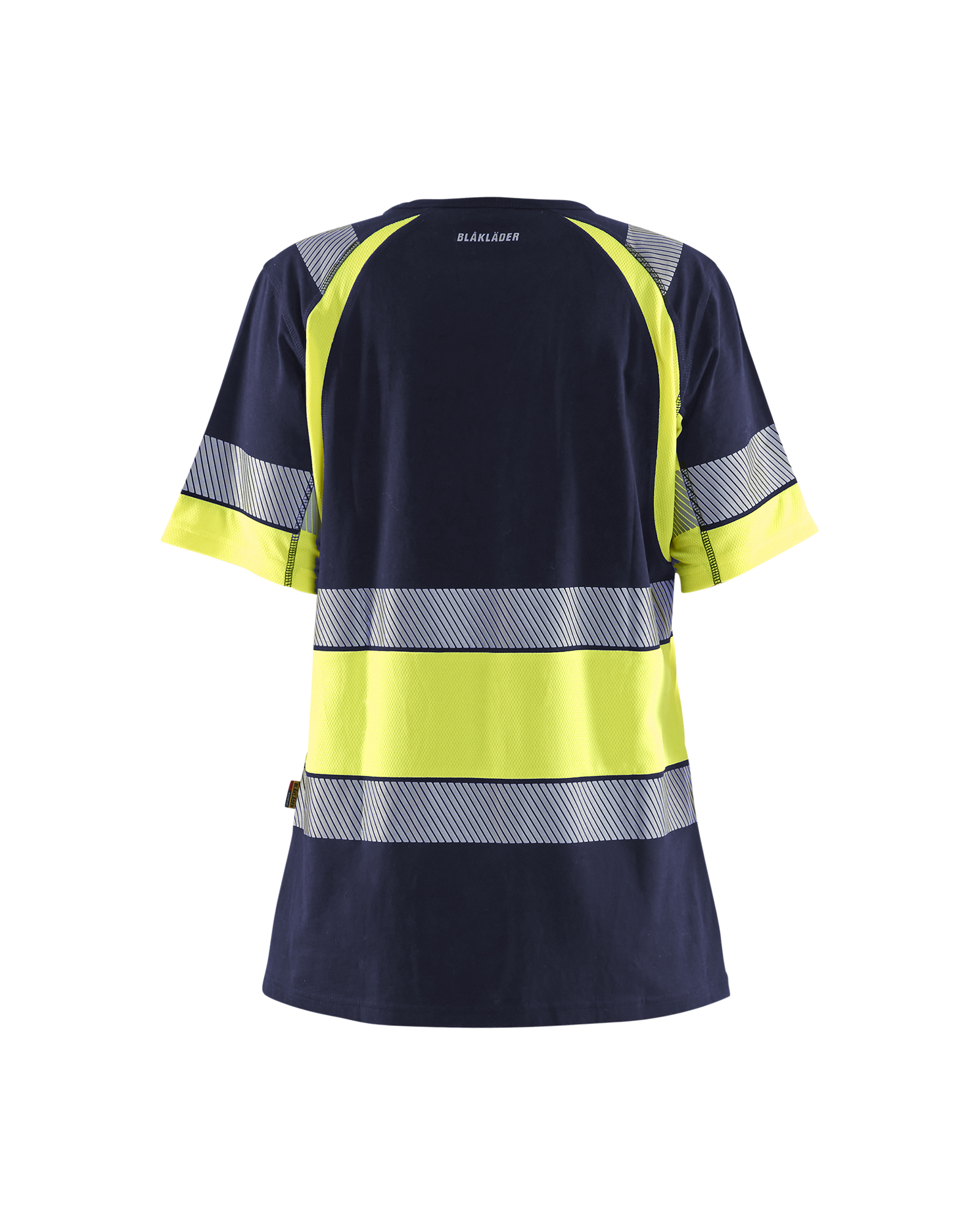 Blåkläder Dames T-Shirt High Vis 3410 - Marine / High Vis Geel achterkant