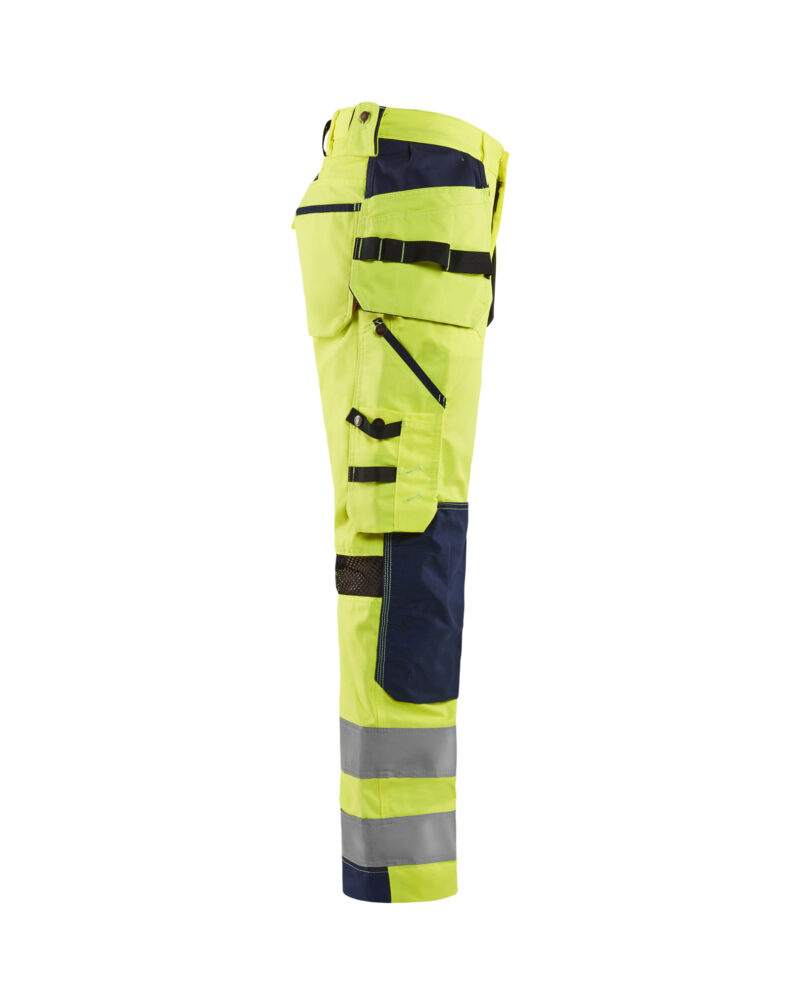 Blåkläder High Vis Werkbroek met ventilatie en gereedschapszakken 1565 - zijkant