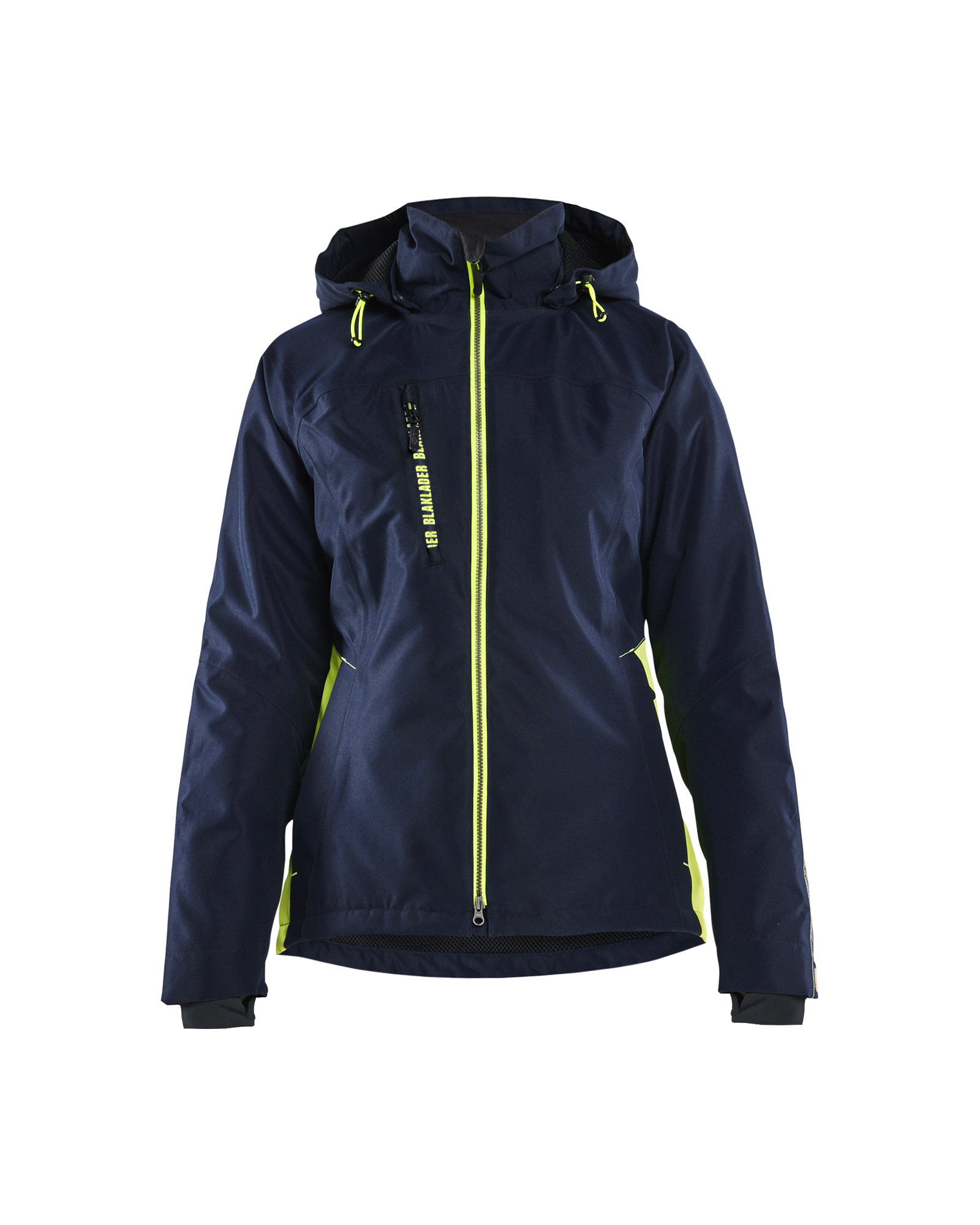 Blåkläder Dames lichtgewicht winterjas 4972 - Donker marineblauw / High Vis Geel voorkant