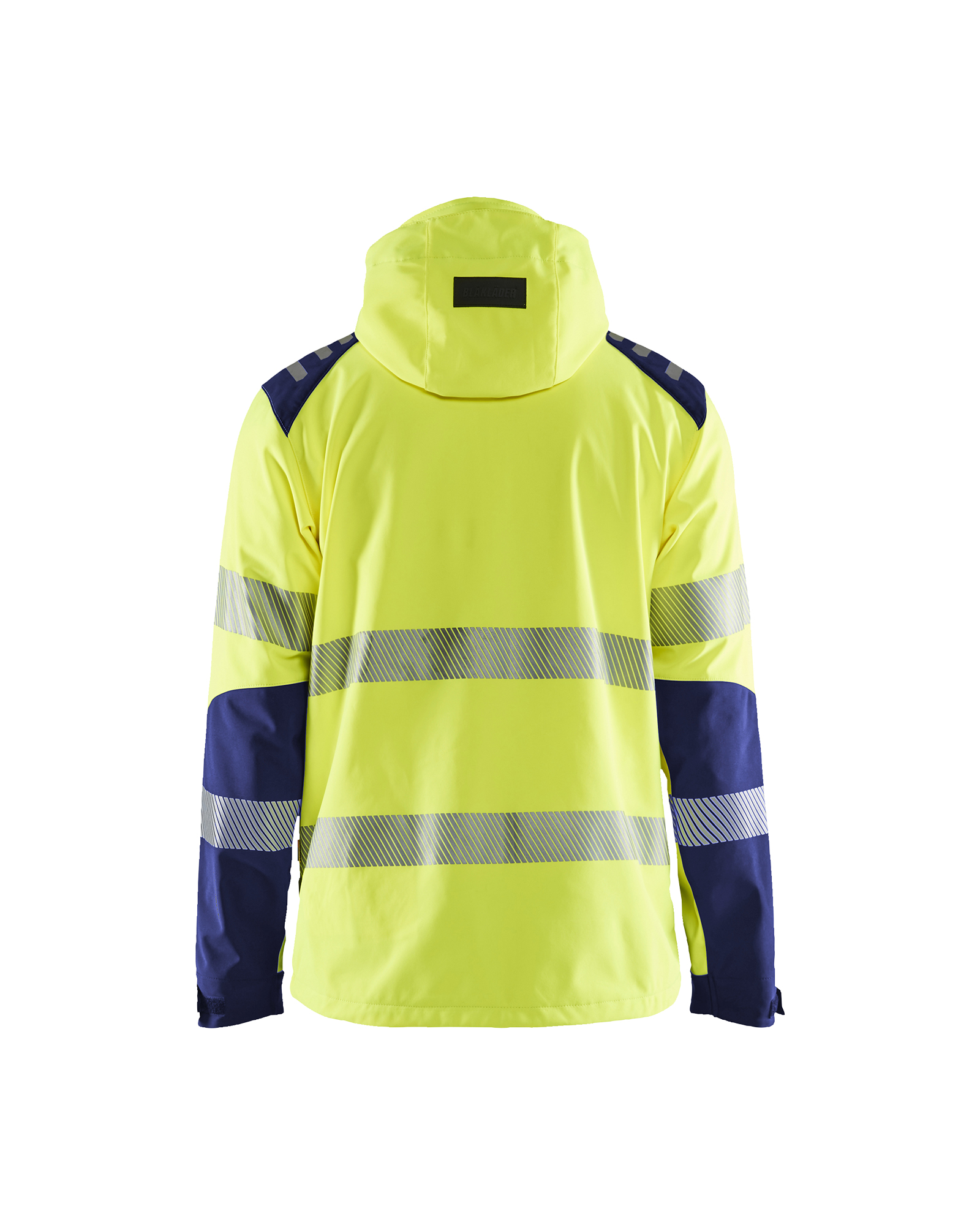 Blåkläder Softshell jack High Vis 4491 - High Vis Geel/Marineblauw achterkant