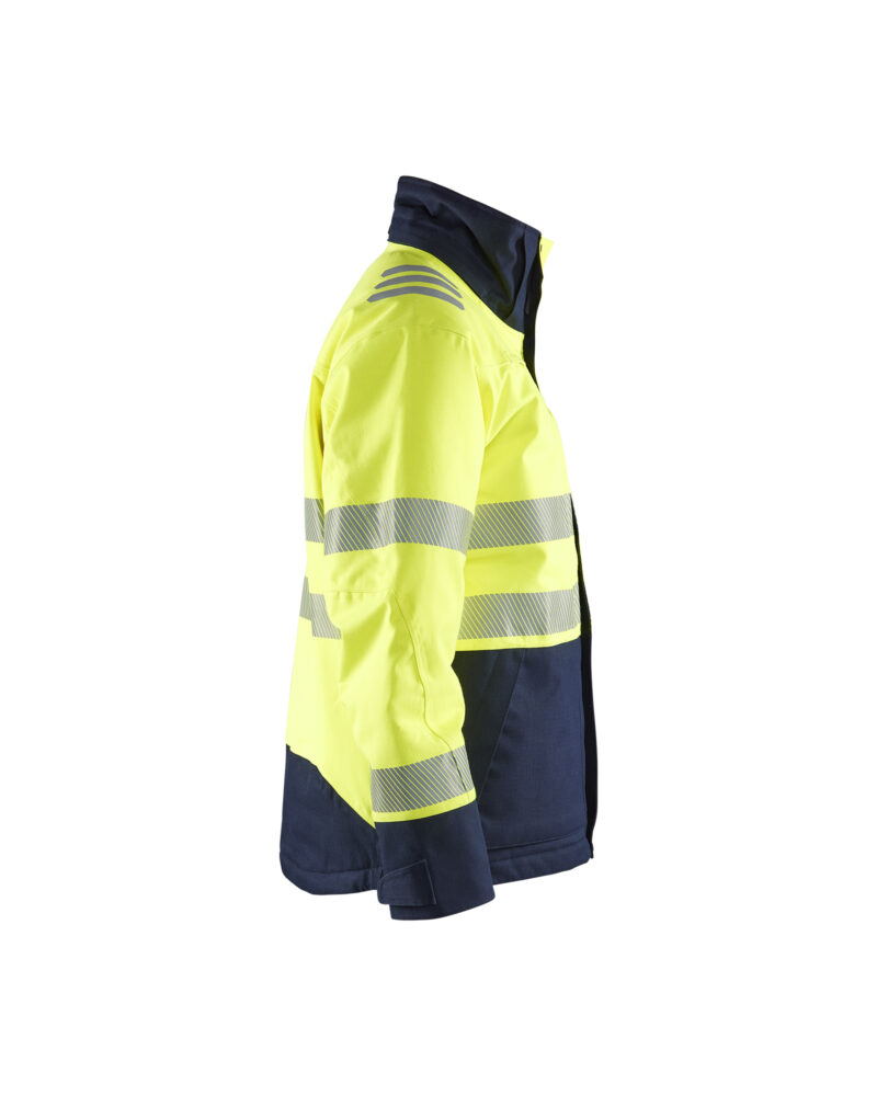 Blåkläder APC 2 Multinorm Winterjas inherent 4517 - High Vis Geel/Marineblauw zijkant