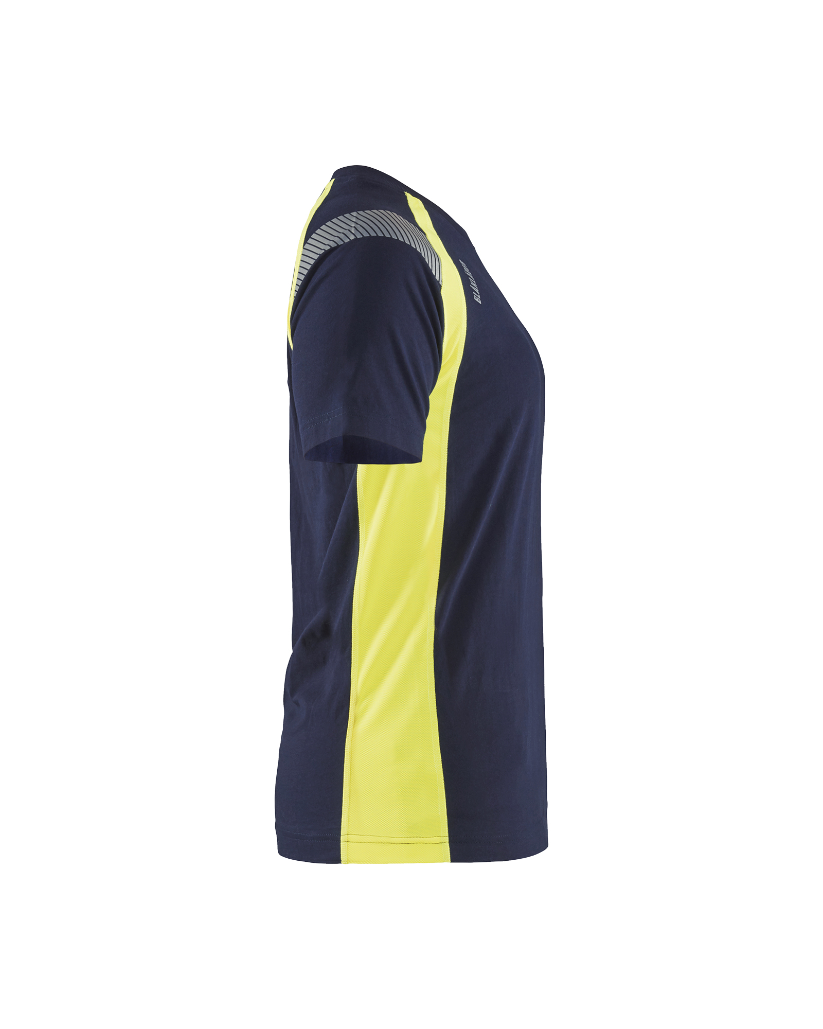 Blåkläder Dames T-shirt Visible 3402 - Marine / High Vis Geel zijkant
