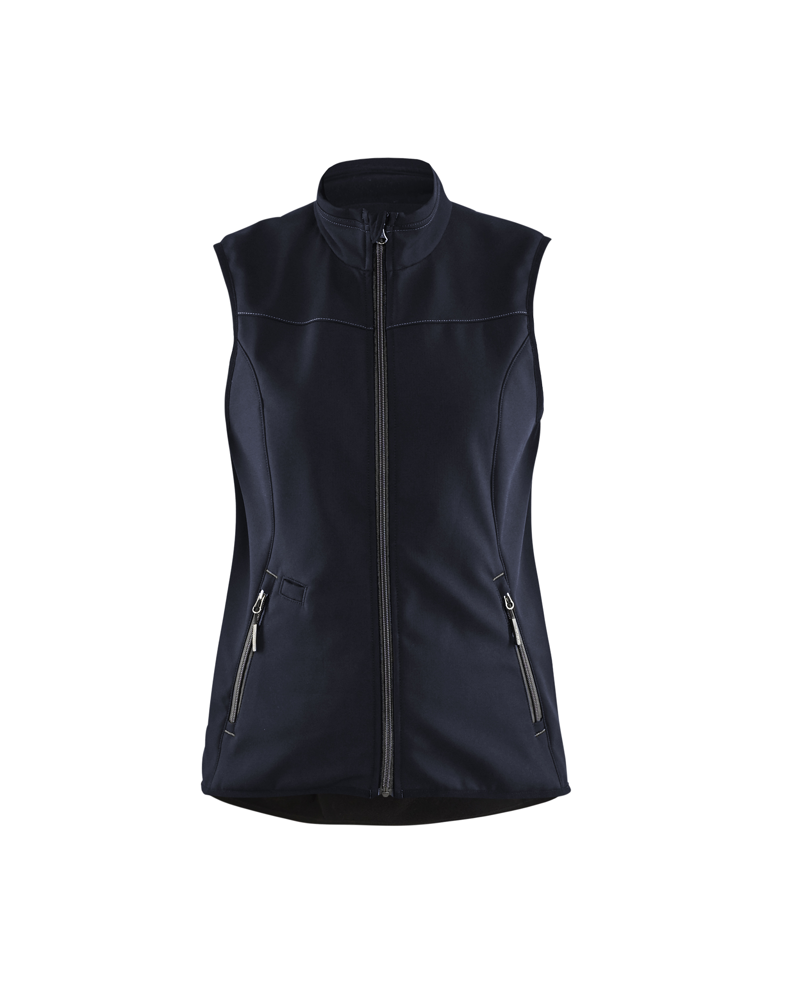 Blåkläder Dames softshell bodywarmer 3851 - Donker marineblauw / Zwart voorkant