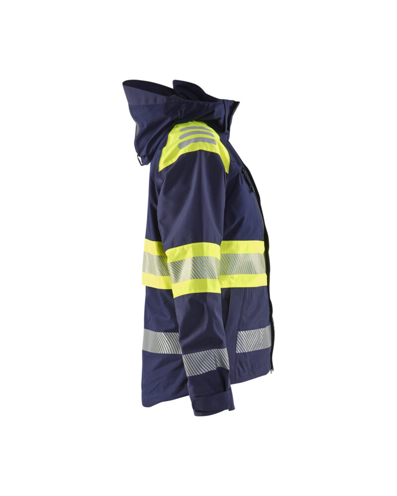Blåkläder Dames Shell jack High Vis 4430 - Marine / High Vis Geel zijkant