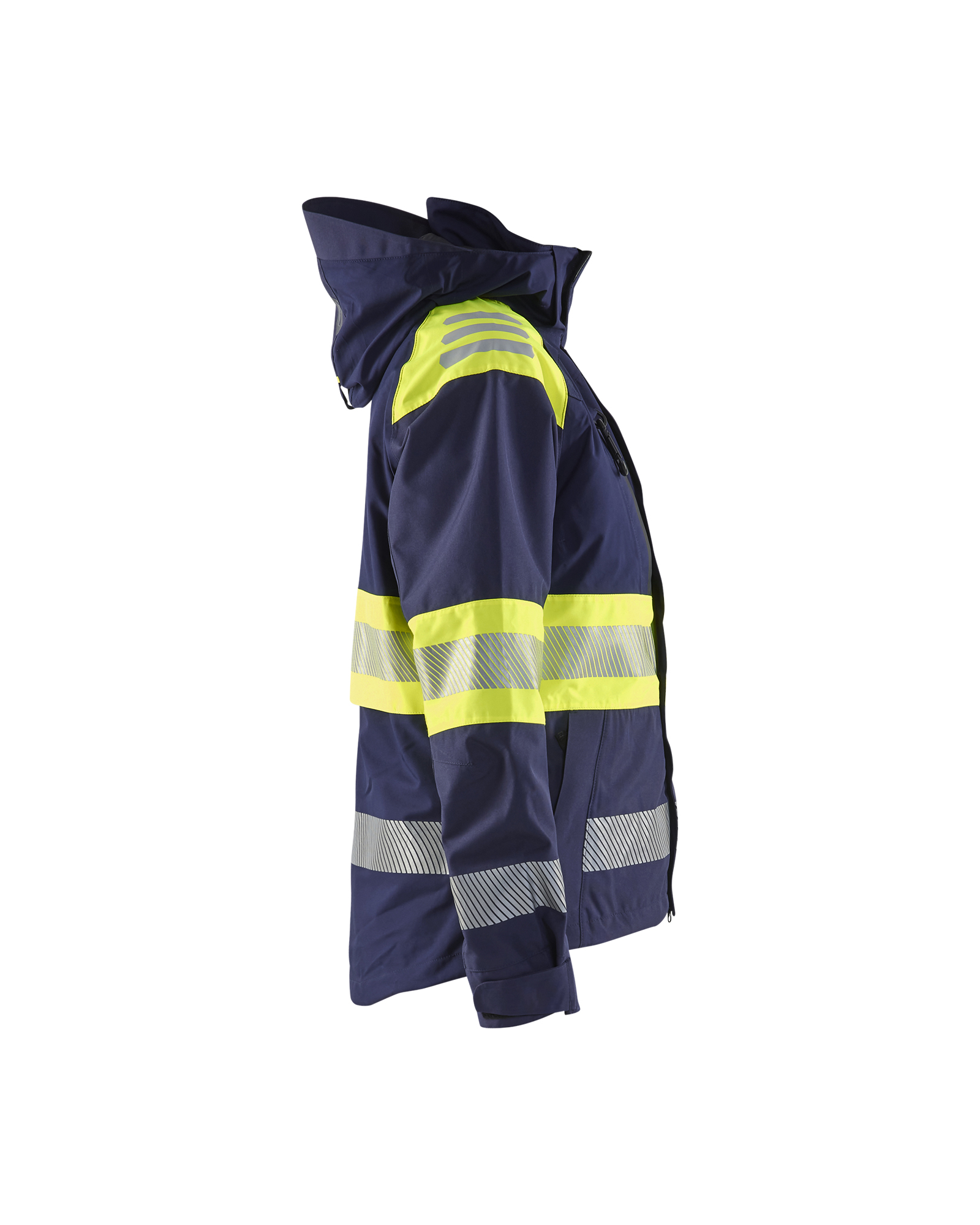 Blåkläder Dames Shell jack High Vis 4430 - Marine / High Vis Geel zijkant