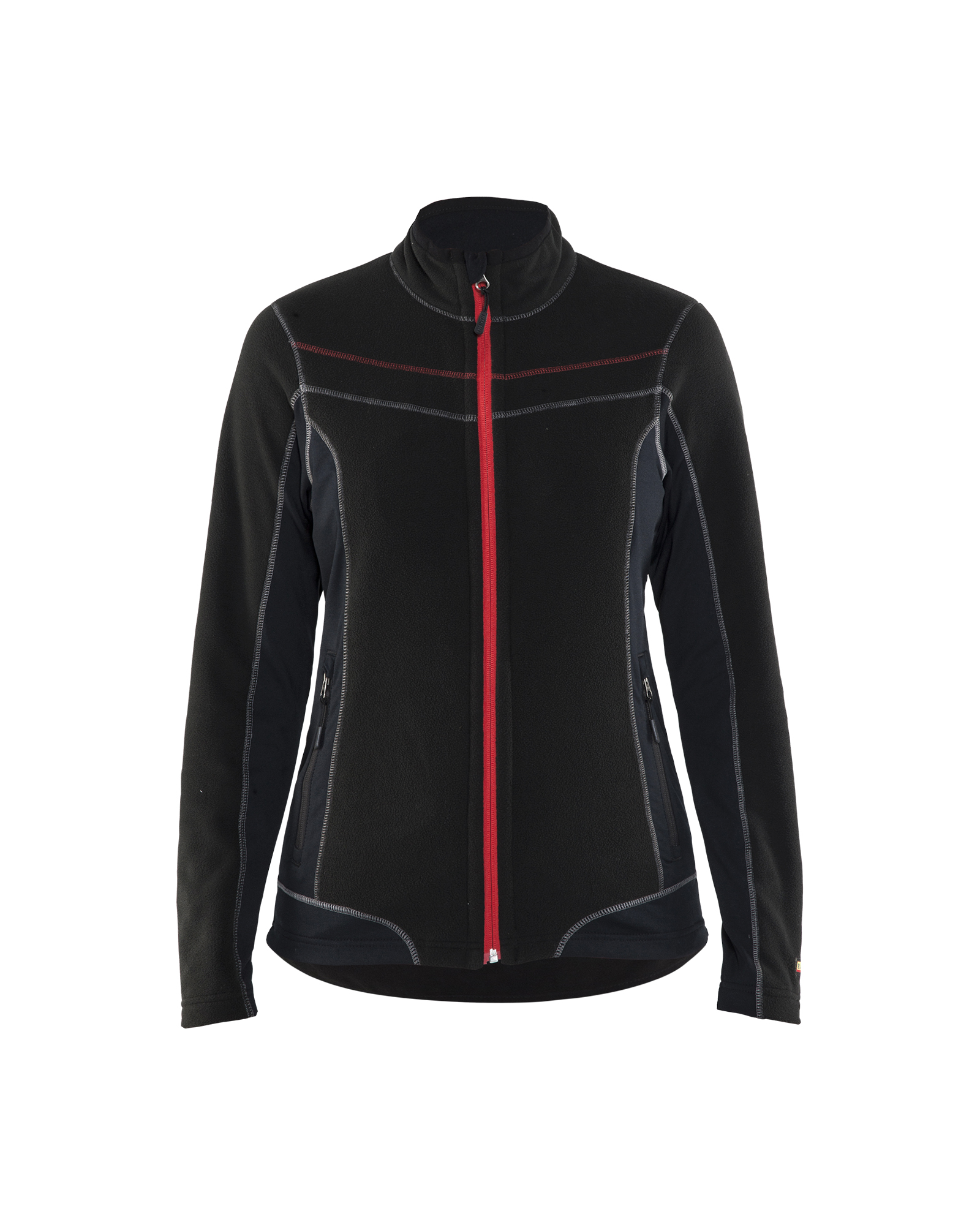 Blåkläder Dames Microfleecevest 4924 - Zwart/Rood voorkant