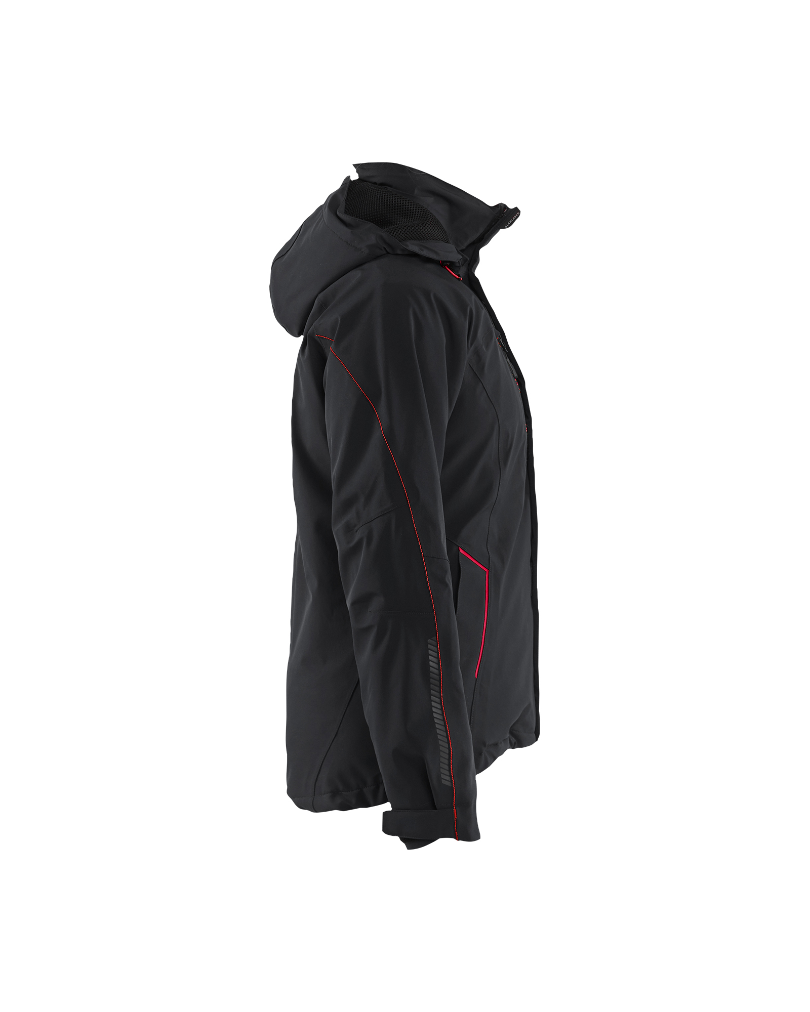 Blåkläder Dames Lichtgewicht winterjas 4-weg stretch 4408 - Zwart/Rood zijkant