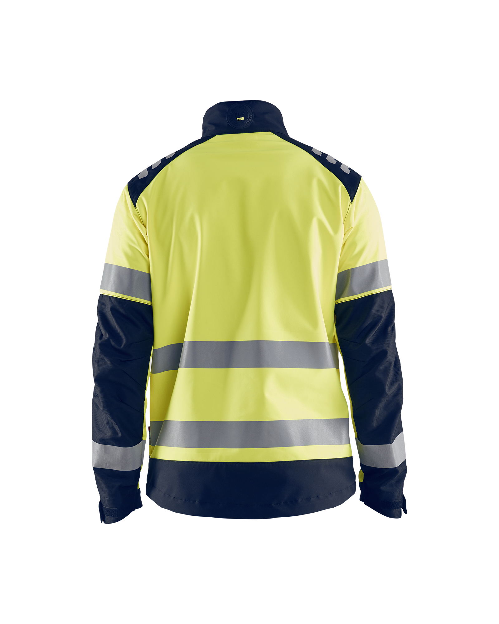 Blåkläder Softshell jack High Vis 4497 - Marine / High Vis Geel achterkant