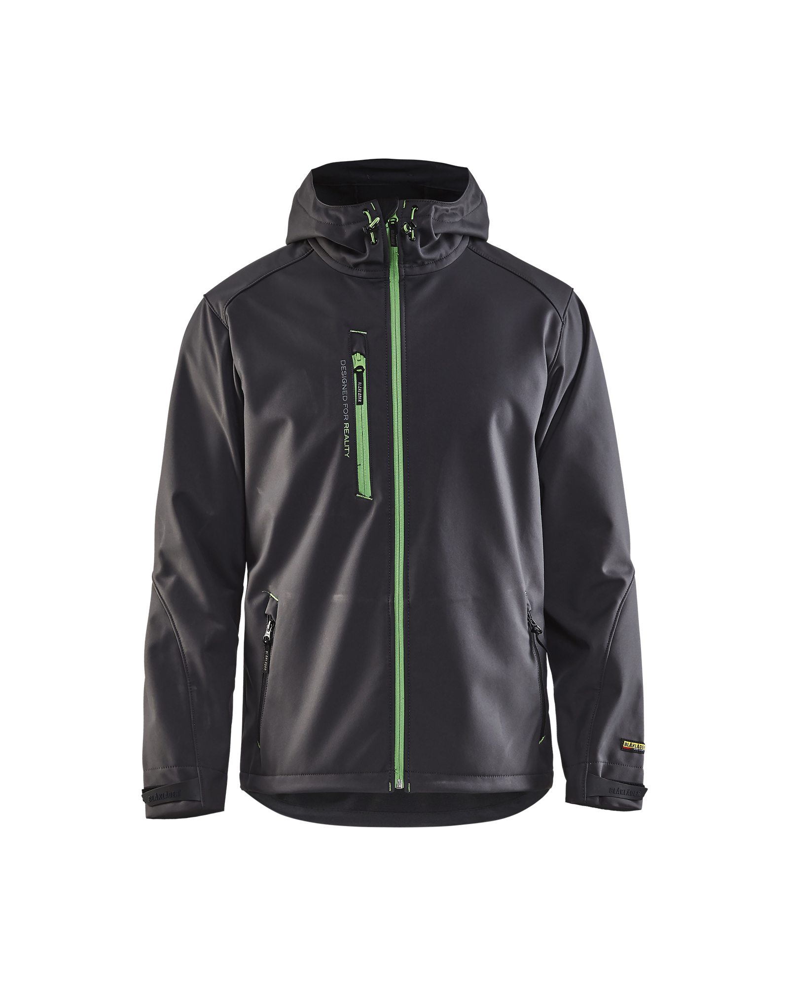 Blåkläder Softshell Jack 4949 - Donkergrijs/Groen voorkant