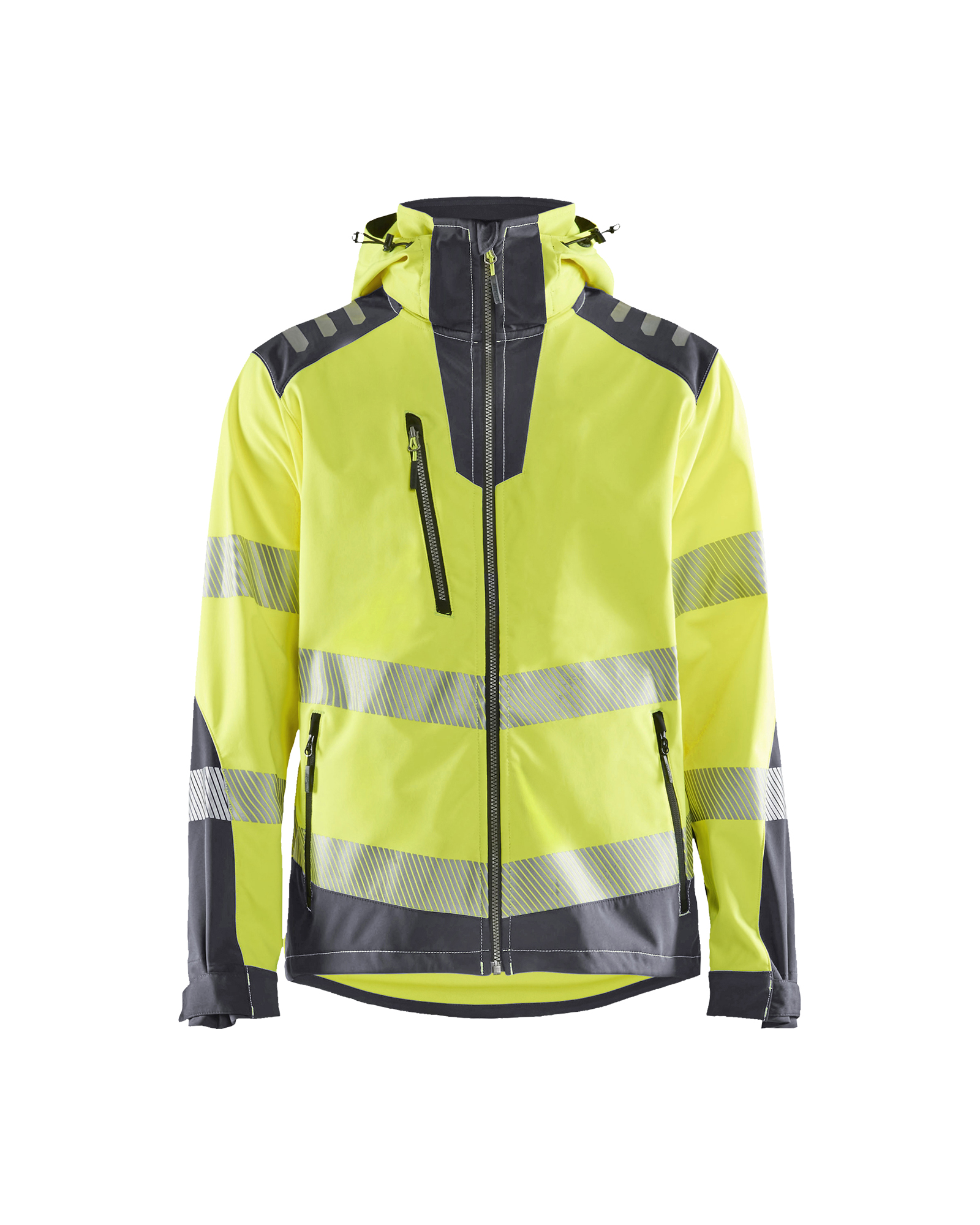Blåkläder Softshell jack High Vis 4491 - High Vis Geel/Medium grijs voorkant