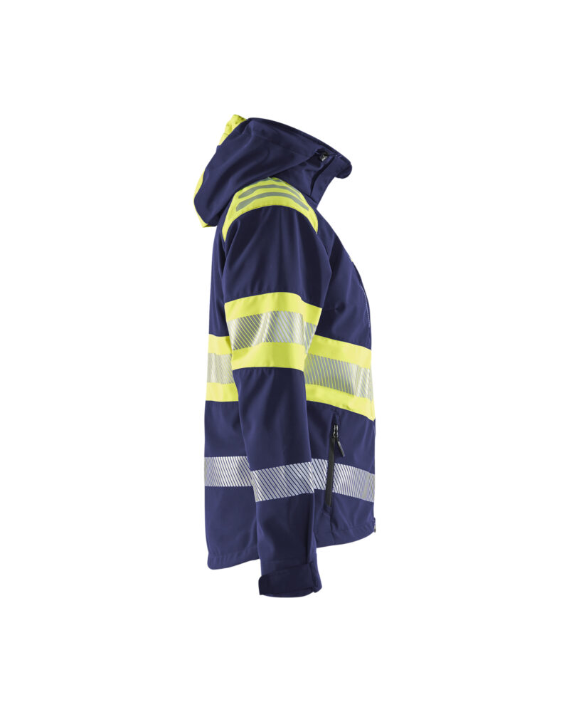 Blåkläder Dames Softshell Jack High Vis 4404 - Marine / High Vis Geel zijkant