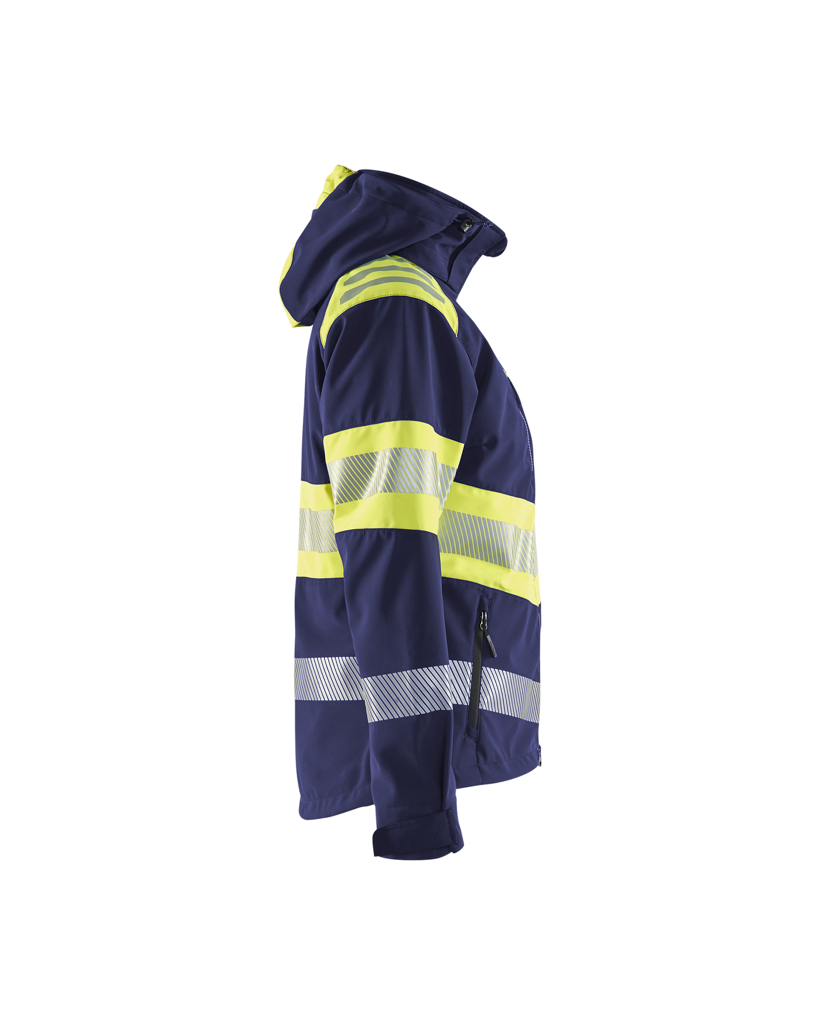 Blåkläder Dames Softshell Jack High Vis 4404 - Marine / High Vis Geel zijkant