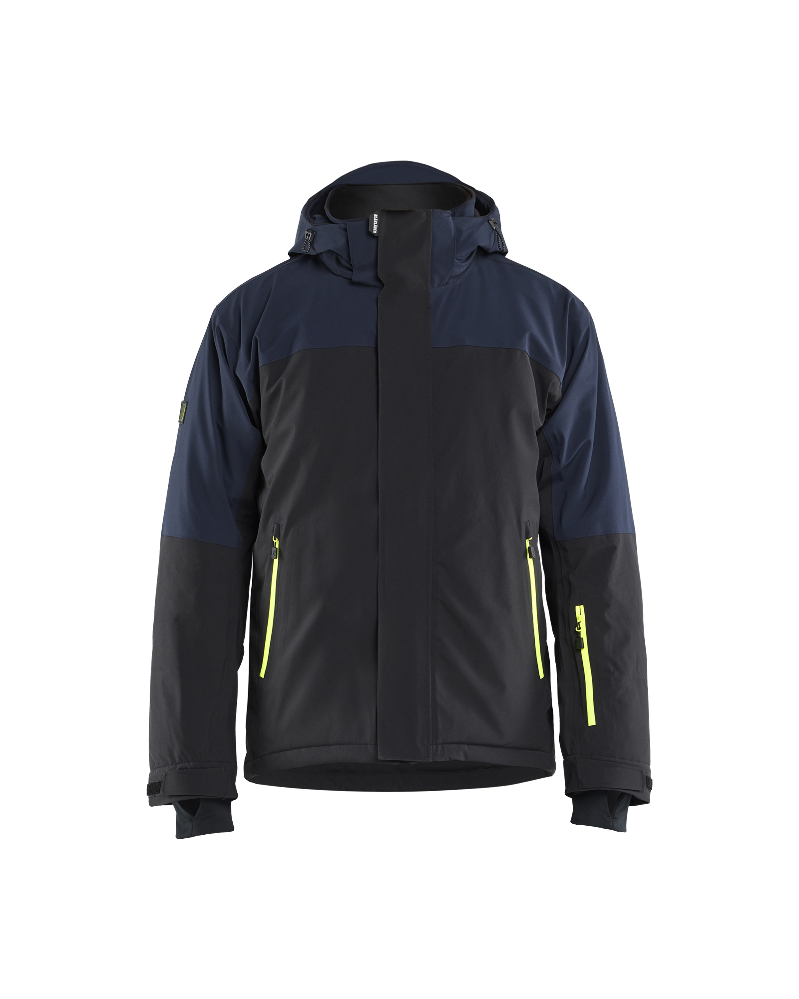 Blåkläder STRIKER Winterjas Stretch 4991 - Donker marineblauw / High Vis Geel voorkant