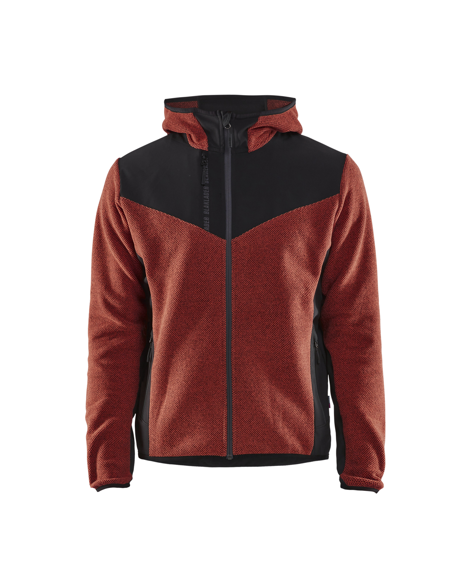 Blåkläder Gebreid jack met softshell 5940 - Gebrand rood/Zwart voorkant