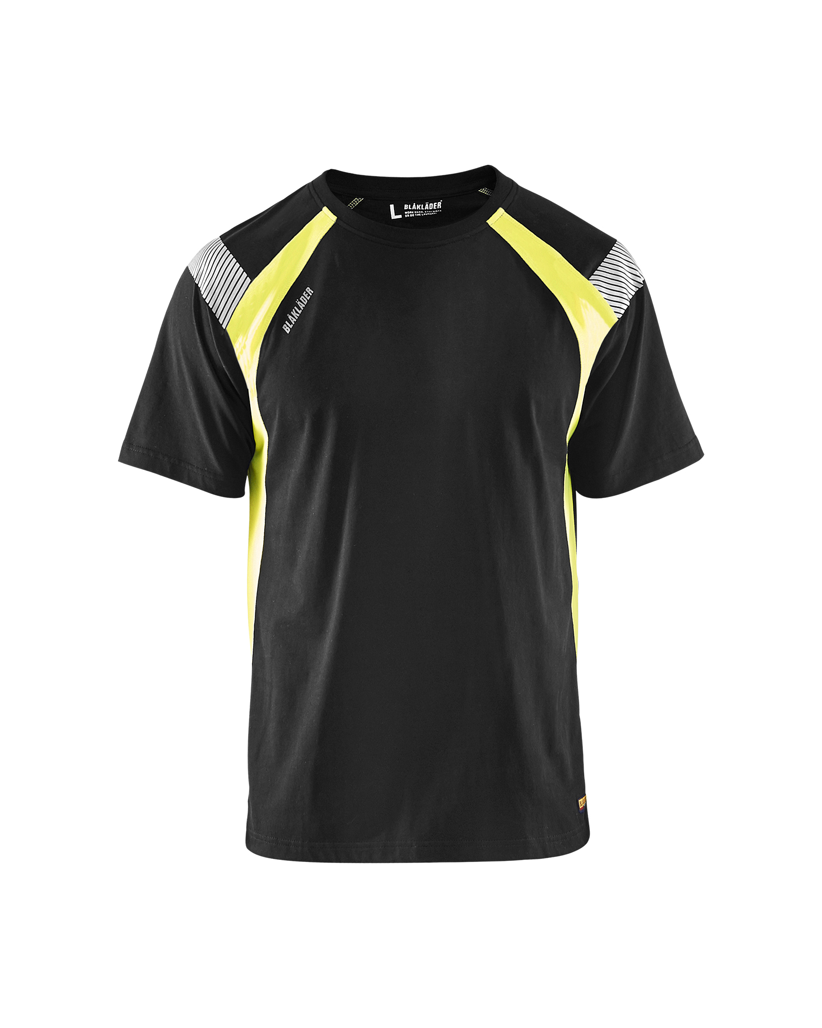 Blåkläder T-shirt Visible 3332 - Zwart / High Vis Geel voorkant