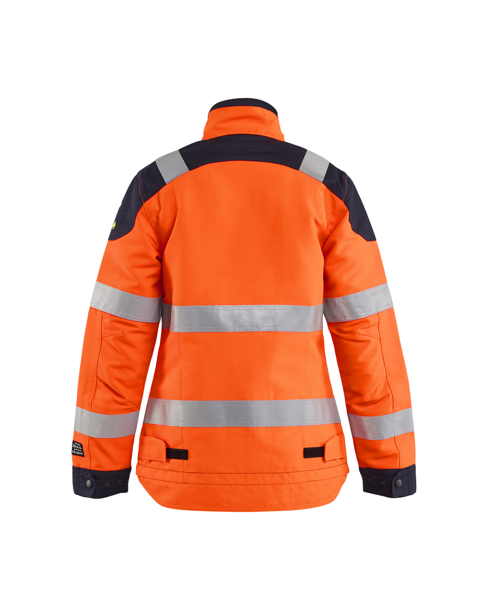 Blåkläder APC 2 Dames Multinorm jack inherent 4084 - High Vis Oranje/Marineblauw achterkant
