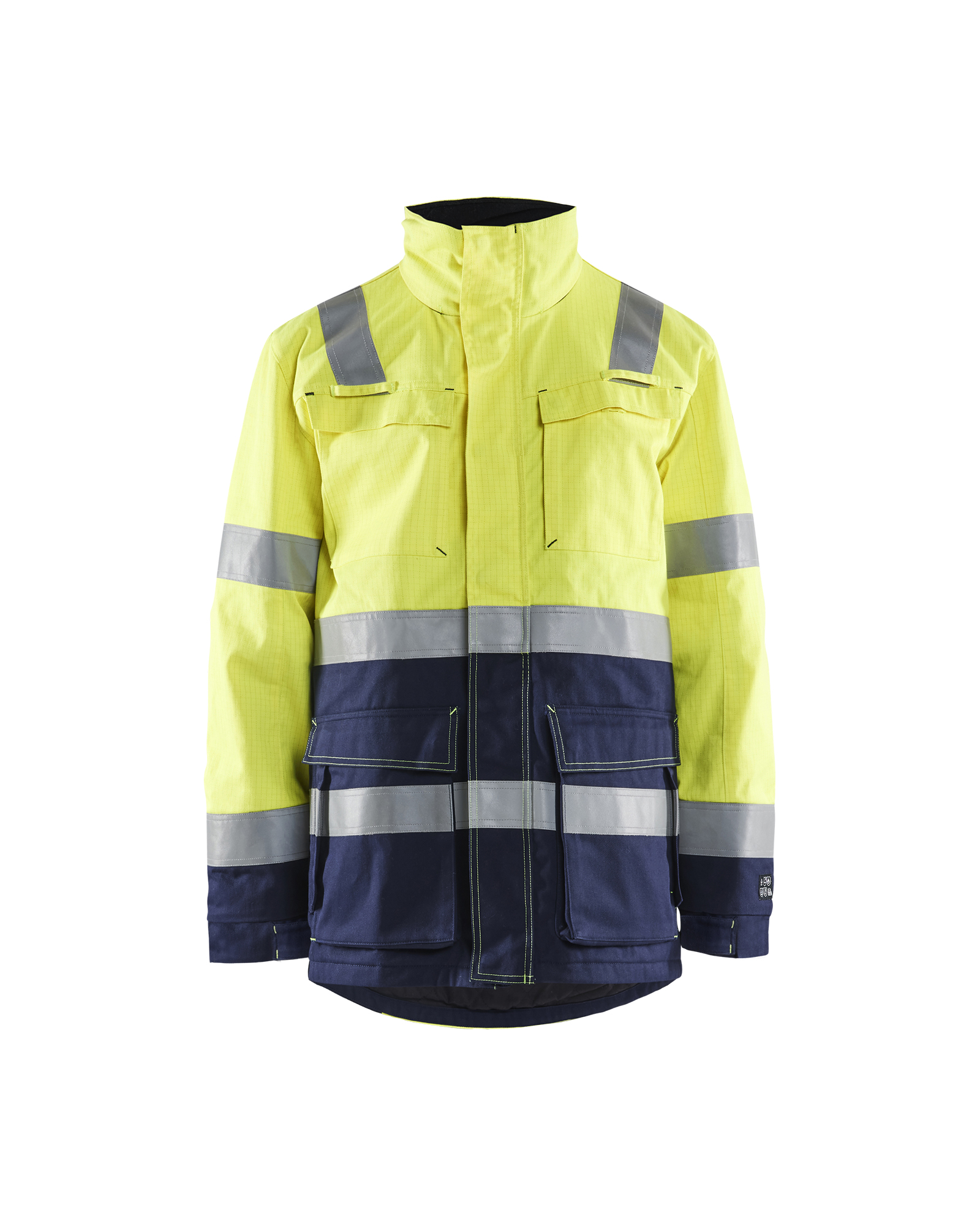 Blåkläder Multinorm Winterparka 4467 - High Vis Geel/Marineblauw voorkant