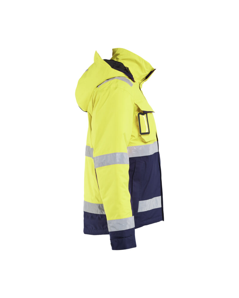 Blåkläder Winterjas High Vis 4870 - High Vis Geel/Marineblauw zijkant