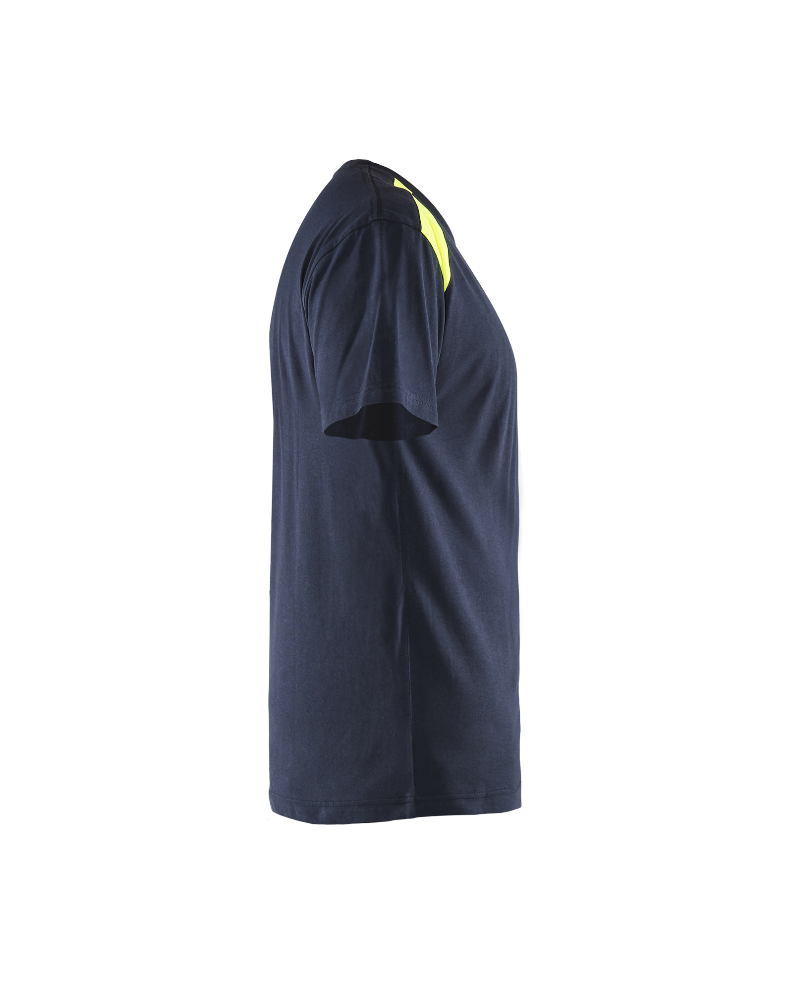 Blåkläder T-shirt 3379 - Donker marineblauw / High Vis Geel zijkant