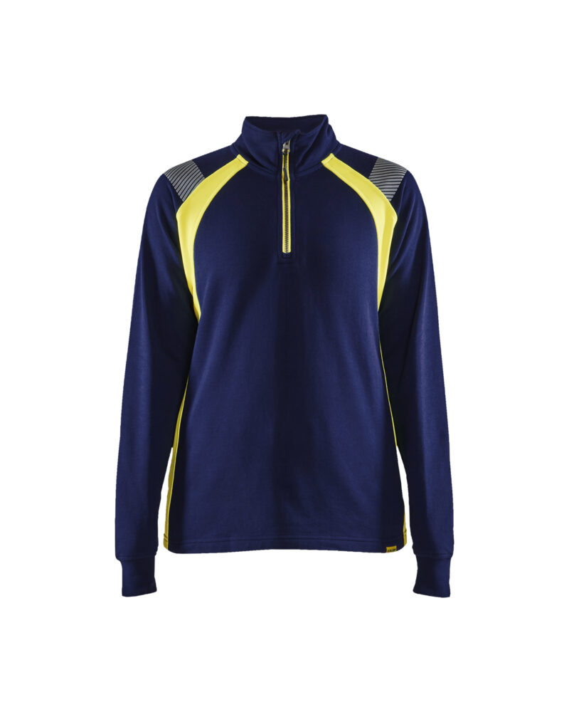 Blåkläder Dames sweatshirt met halve halve rits Visible 3403