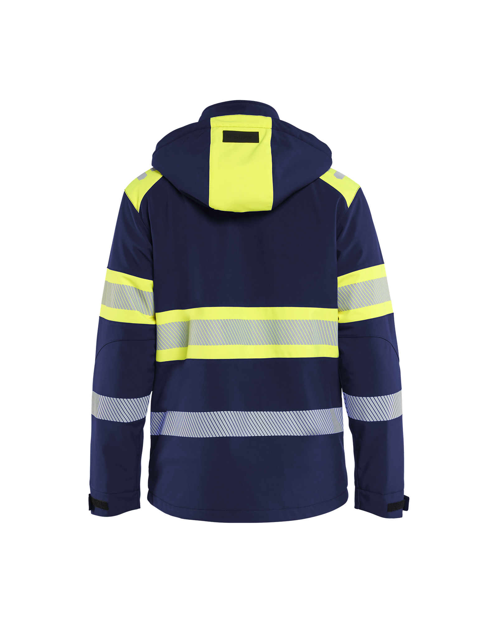 Blåkläder Lichtgewicht softshell jack gevoerd high vis 4489 - Marine / High Vis Geel achterkant