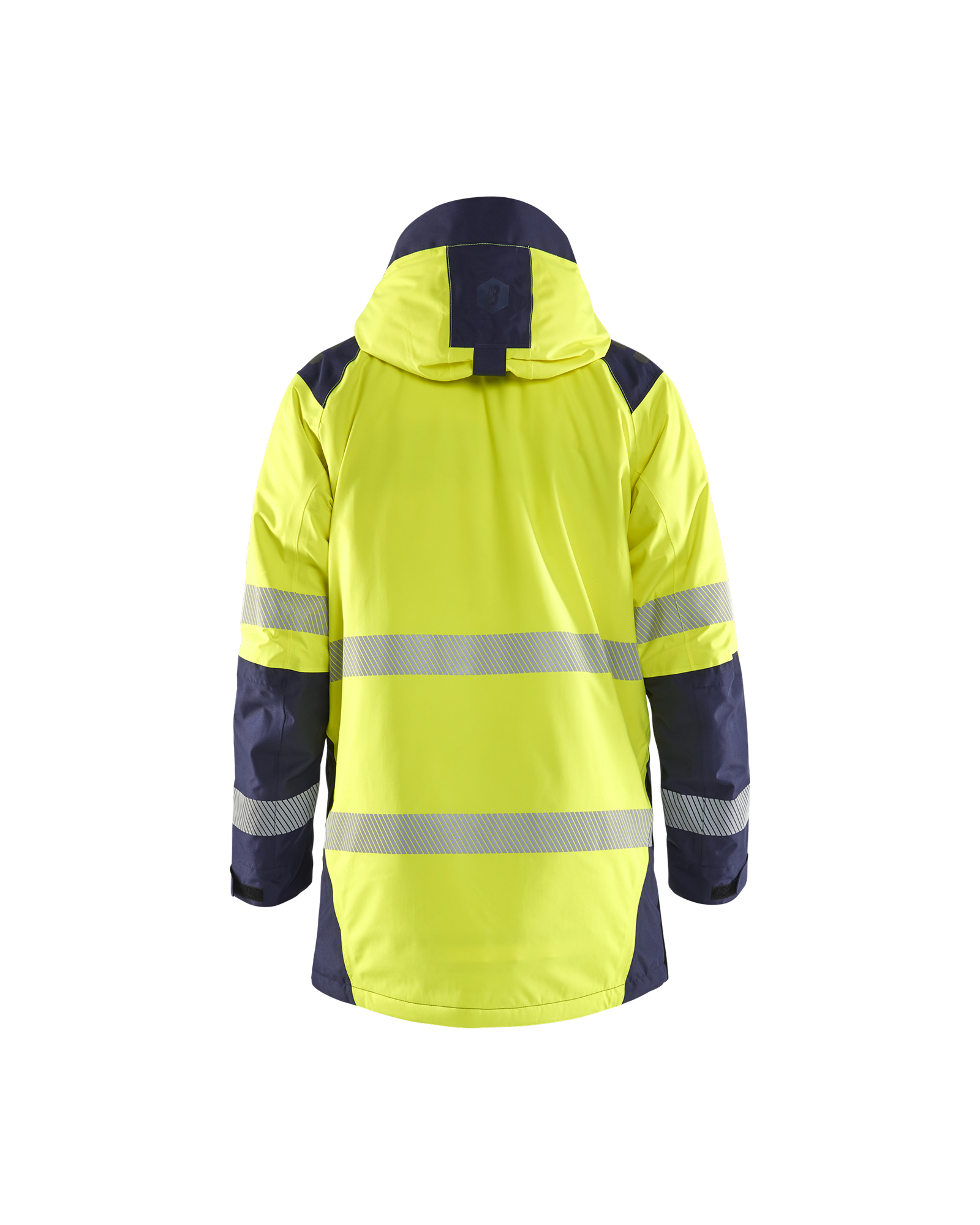 Blåkläder Winterparka High Vis 4457 - High Vis Geel/Marineblauw achterkant