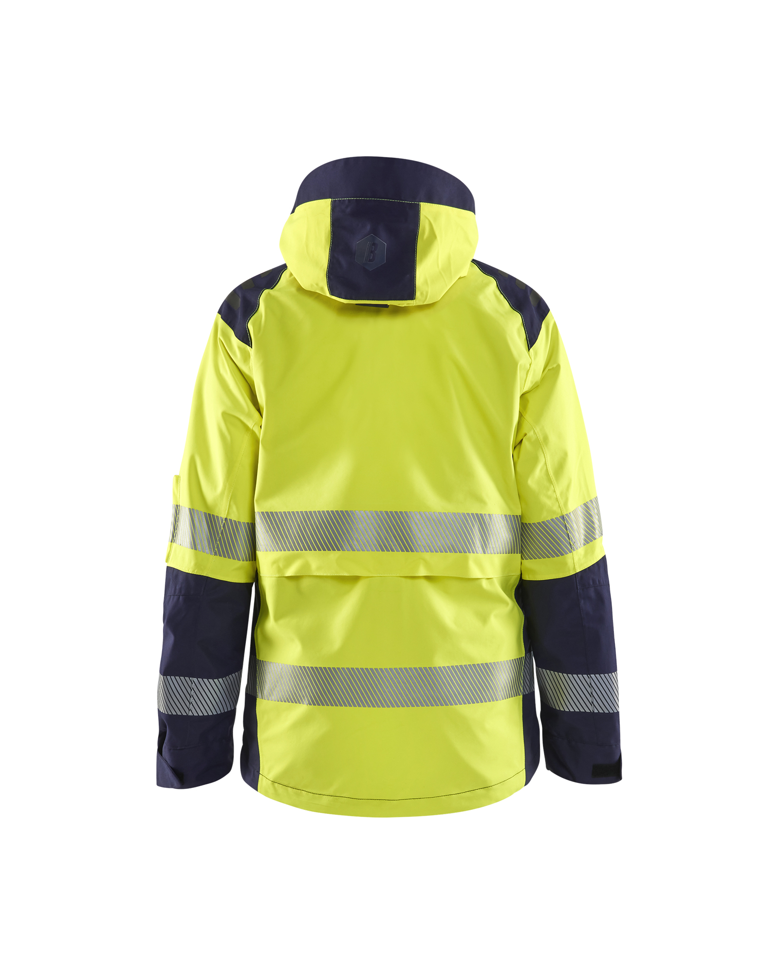 Blåkläder Dames Shell jack High Vis 4436 - High Vis Geel/Marineblauw achterkant