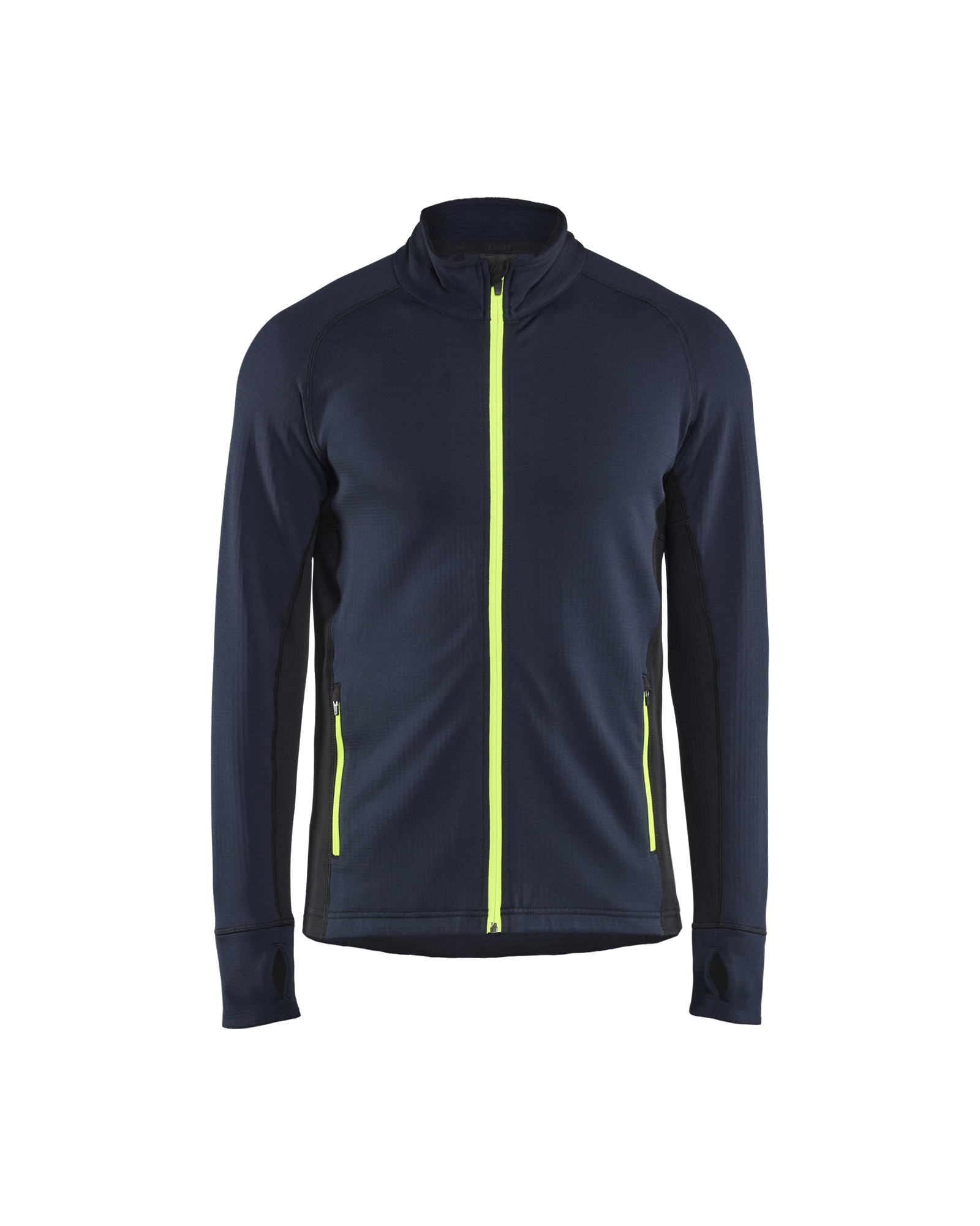 Blåkläder STRIKER Fleecejack 4735 - Donker marineblauw / High Vis Geel voorkant