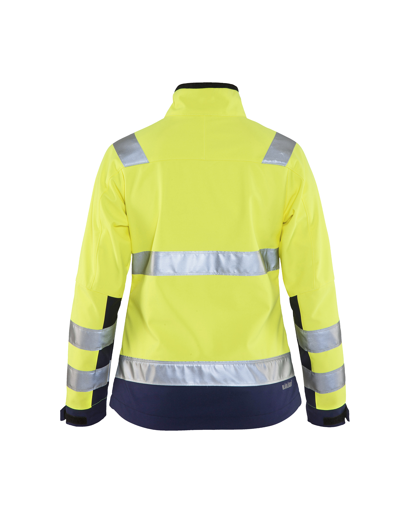Blåkläder Dames Softshell jack High Vis 4902 - High Vis Geel/Marineblauw achterkant