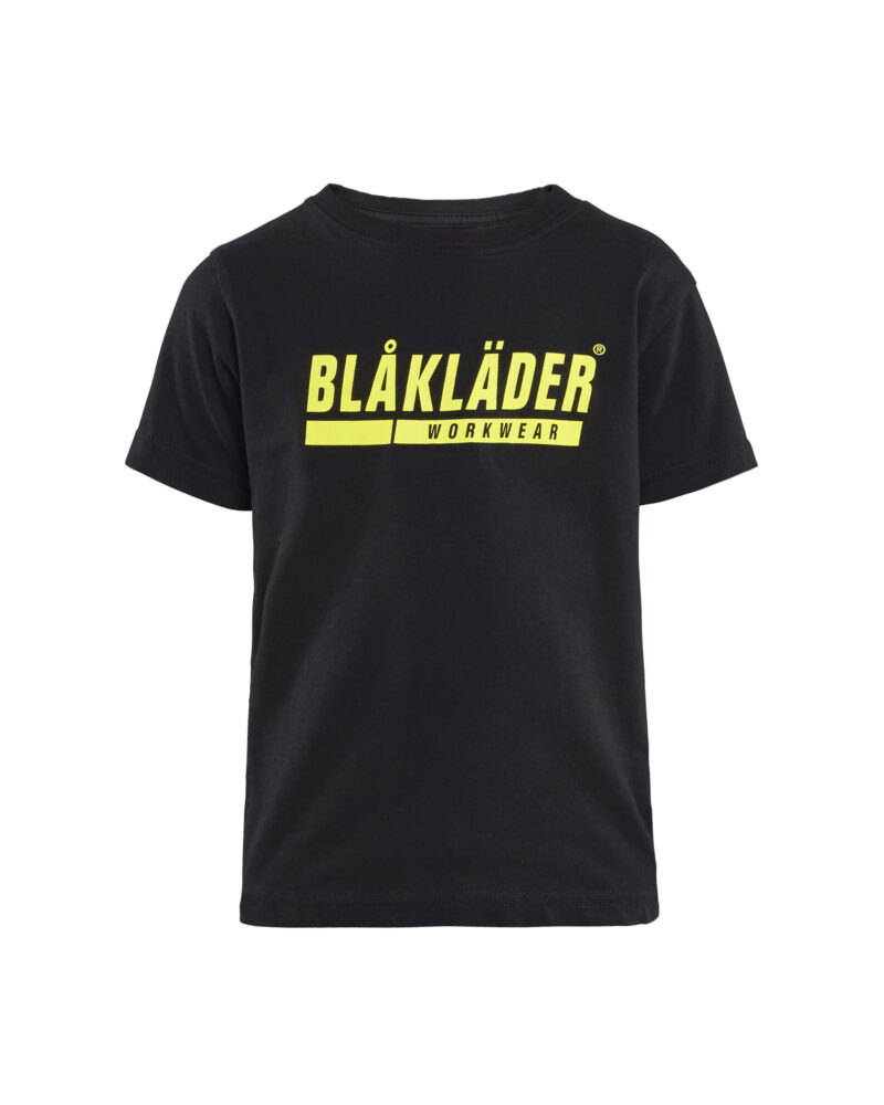 Blåkläder Kids T-shirt 5200 - Zwart / High Vis Geel voorkant