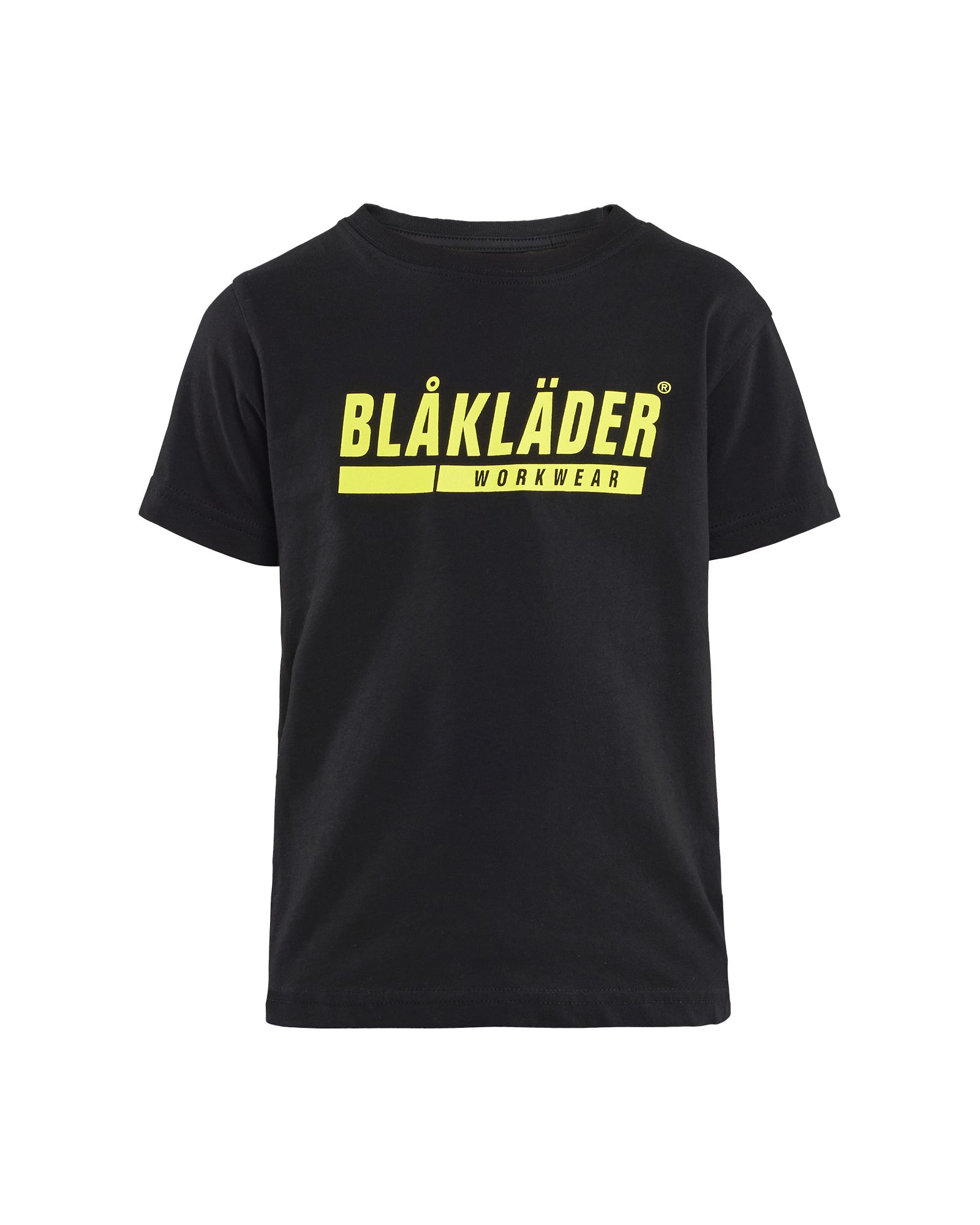 Blåkläder Kids T-shirt 5200 - Zwart / High Vis Geel voorkant