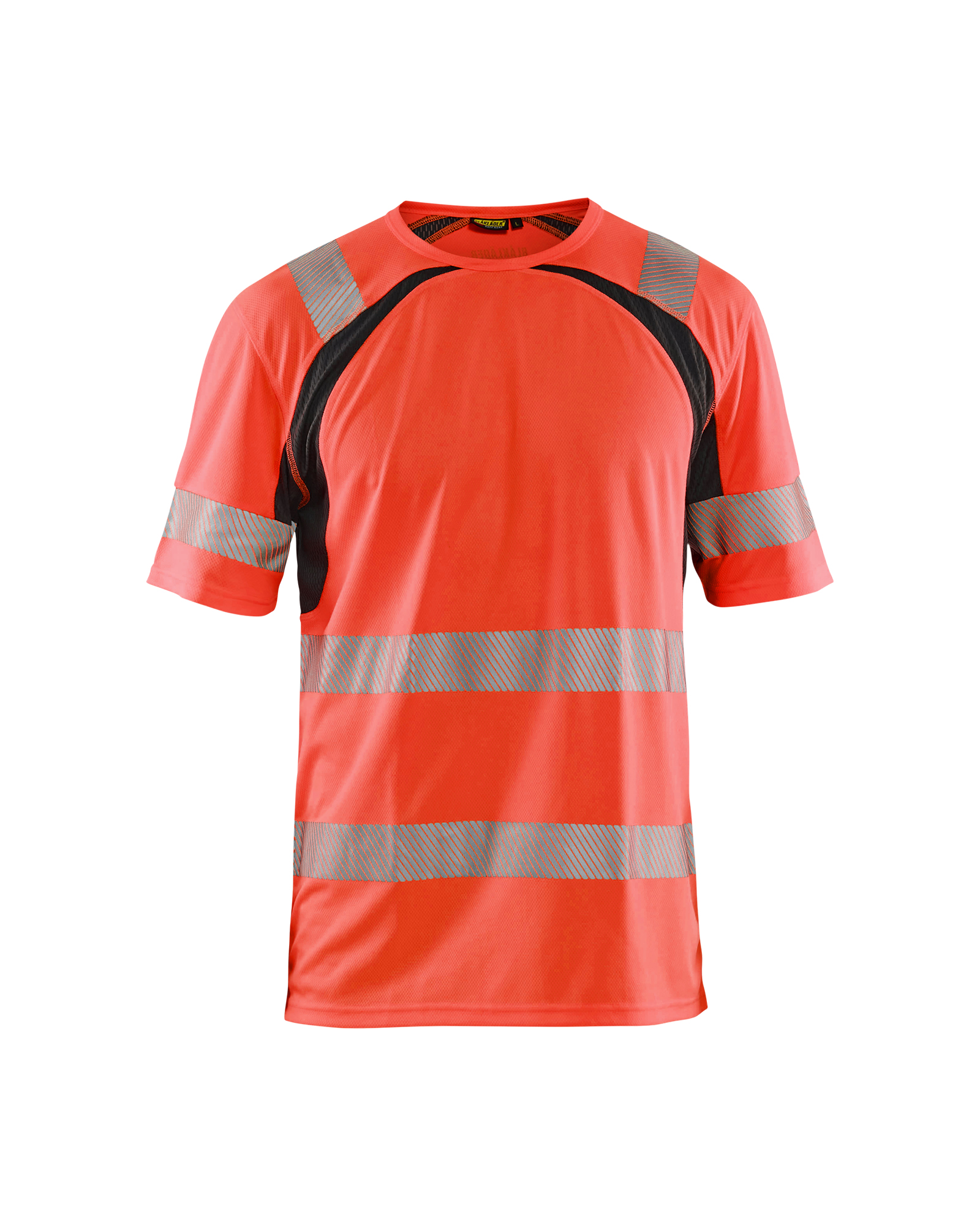 Blåkläder UV-T-shirt High Vis 3397 - High Vis Rood/Zwart voorkant