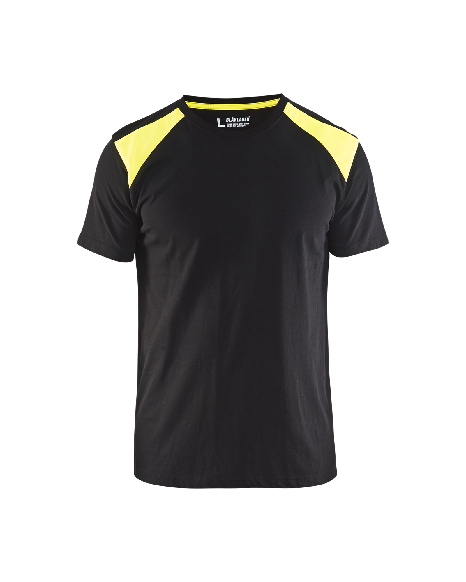 Blåkläder T-shirt 3379 - Zwart / High Vis Geel voorkant