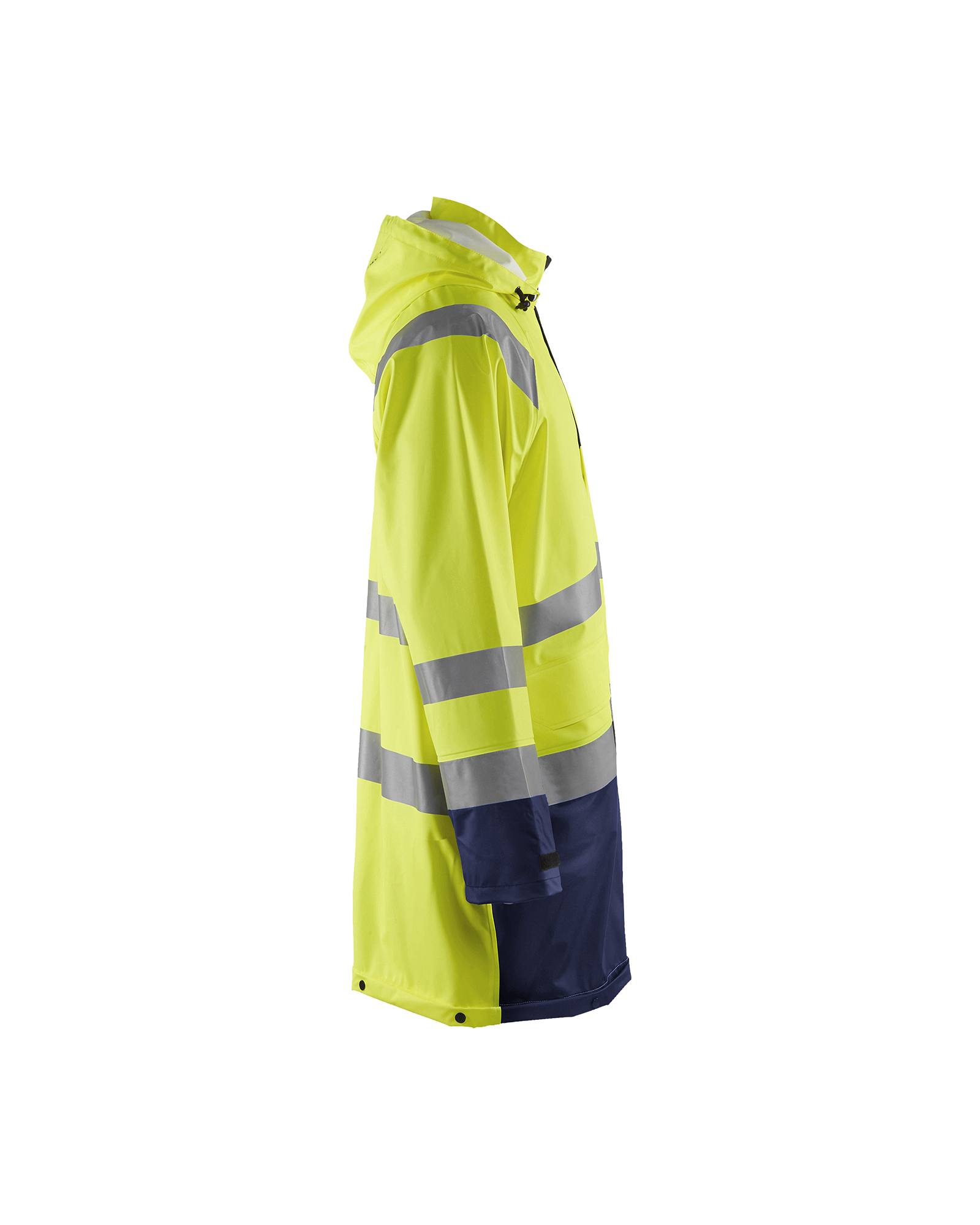 Blåkläder Regenparka High vis LEVEL 1 4324 - High Vis Geel/Marineblauw zijkant