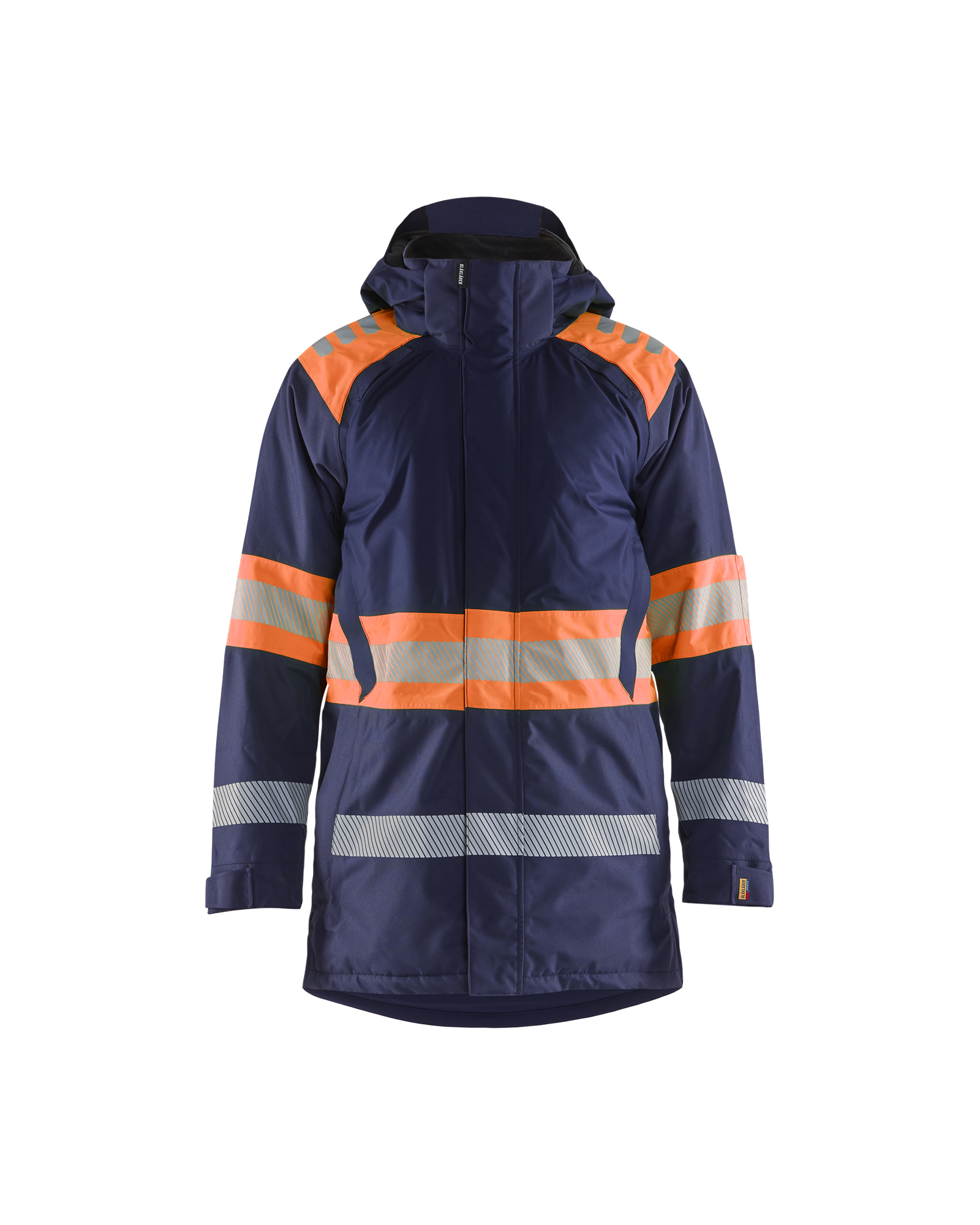 Blåkläder Winterparka High Vis 4485 - Marineblauw / Oranje voorkant