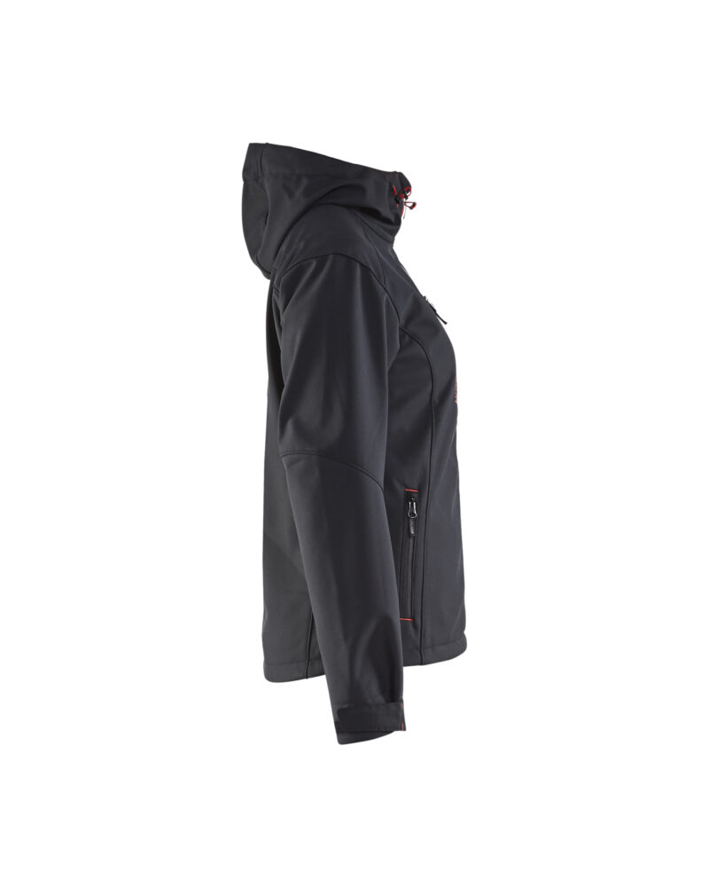 Blåkläder Dames softshell jack 4919 - Zwart/Rood zijkant