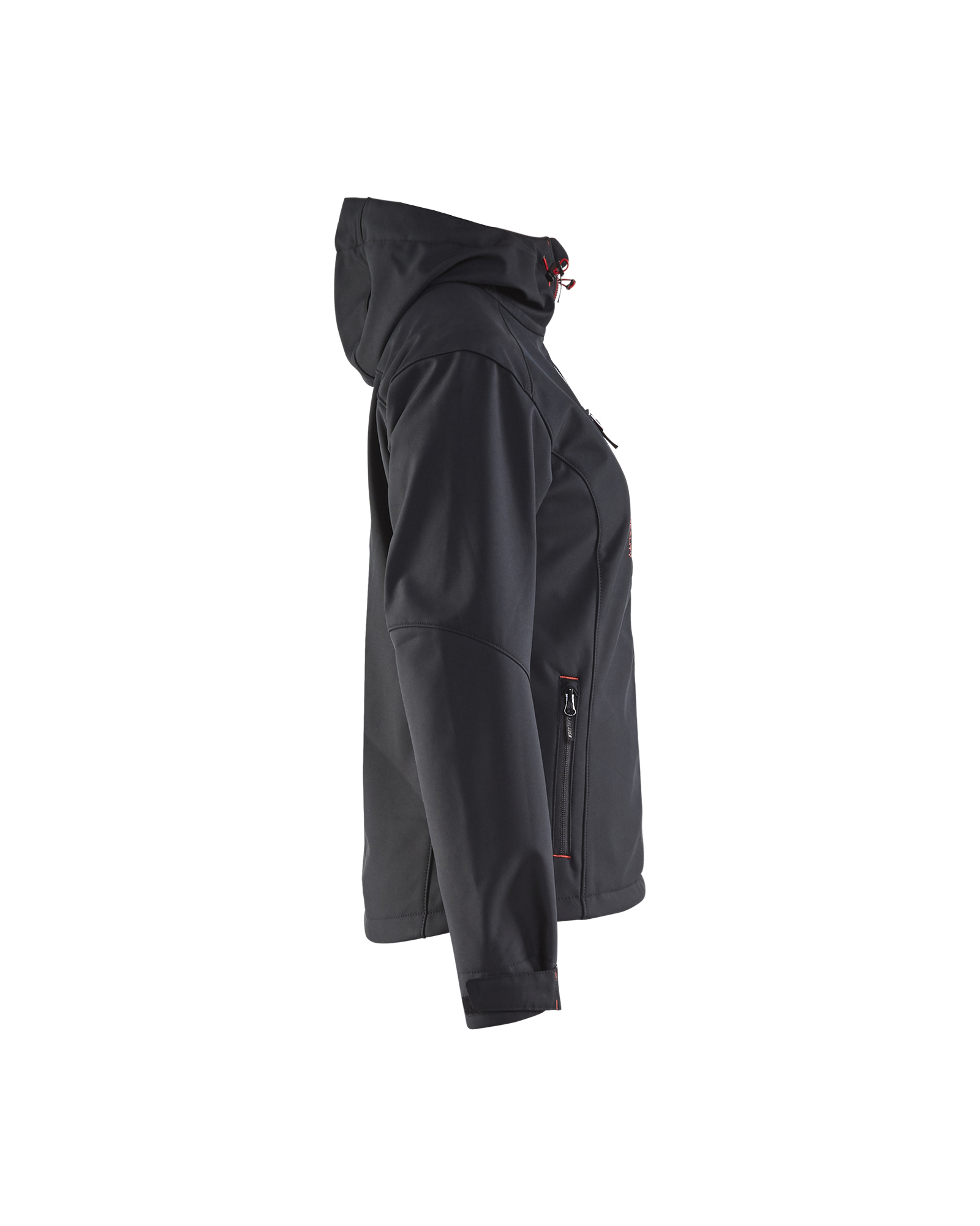 Blåkläder Dames softshell jack 4919 - Zwart/Rood zijkant