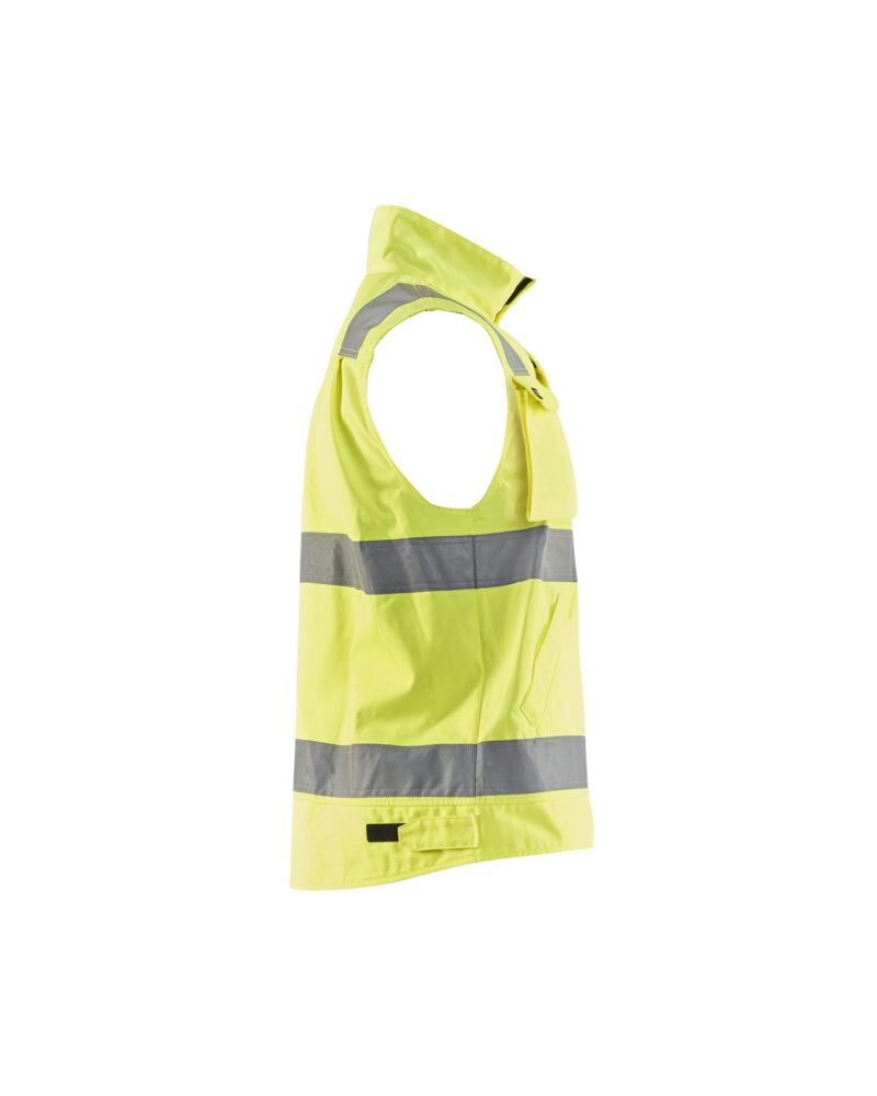 Blåkläder Werkvest. Ongevoerd High Vis 8505 - High Vis Geel/Marineblauw zijkant