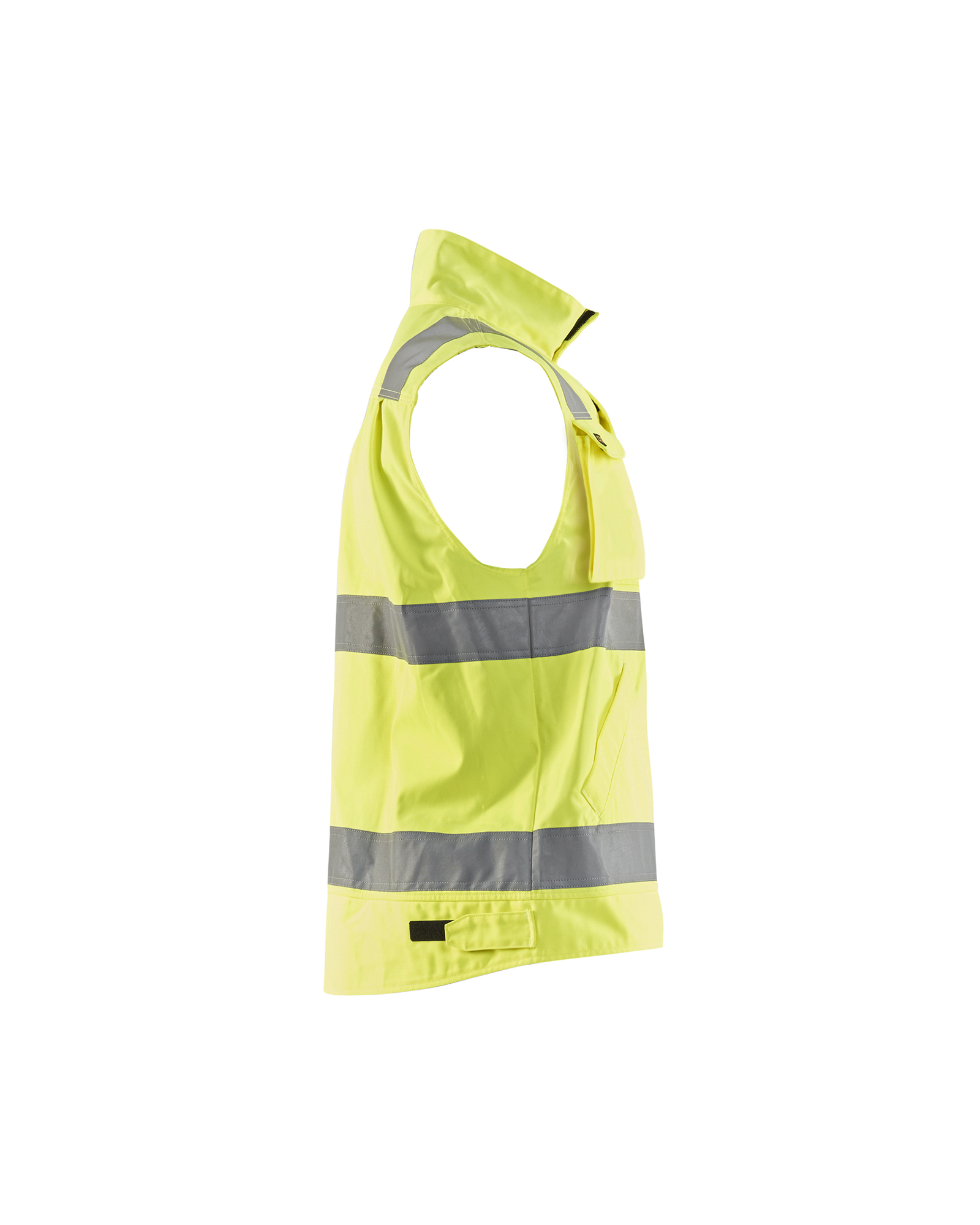 Blåkläder Werkvest. Ongevoerd High Vis 8505 - High Vis Geel/Marineblauw zijkant