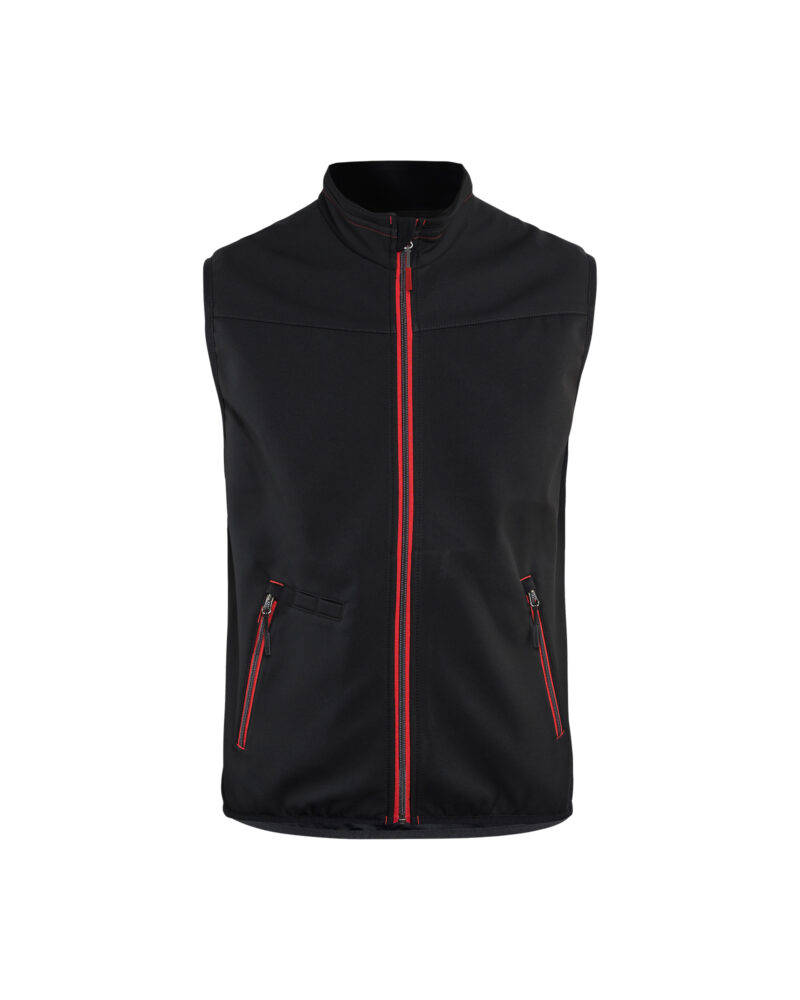 Blåkläder Softshell bodywarmer 3850 - Zwart/Rood voorkant