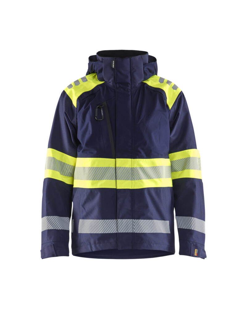 Blåkläder Shell jack High Vis 4420 - Marine / High Vis Geel voorkant