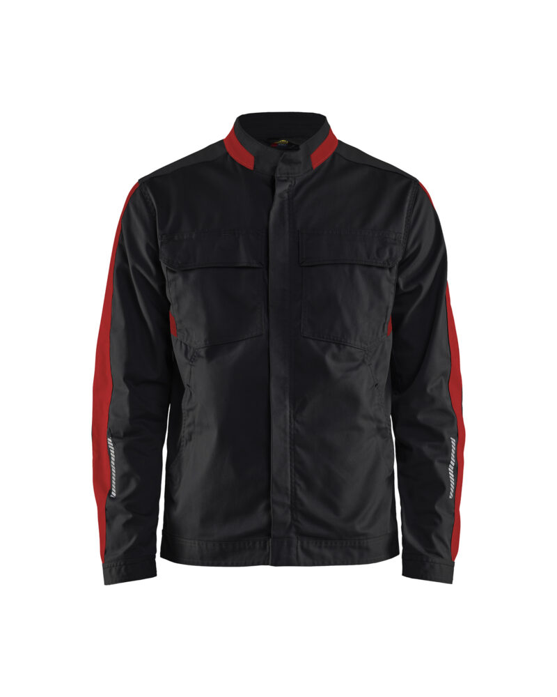 Blåkläder Industrie jack stretch 4444 - Zwart/Rood voorkant