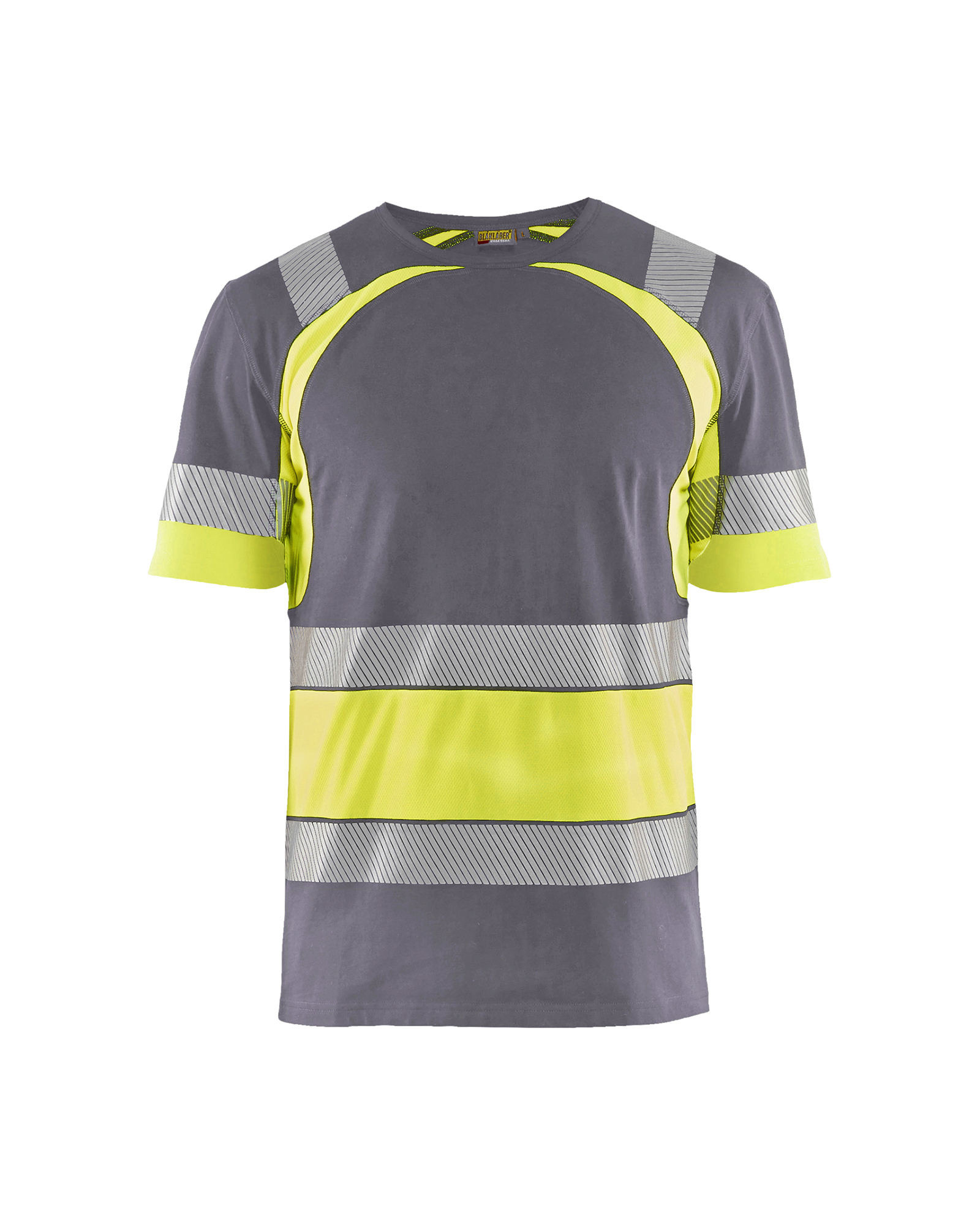 Blåkläder T-shirt High Vis 3421 - Medium grijs/High Vis Geel voorkant