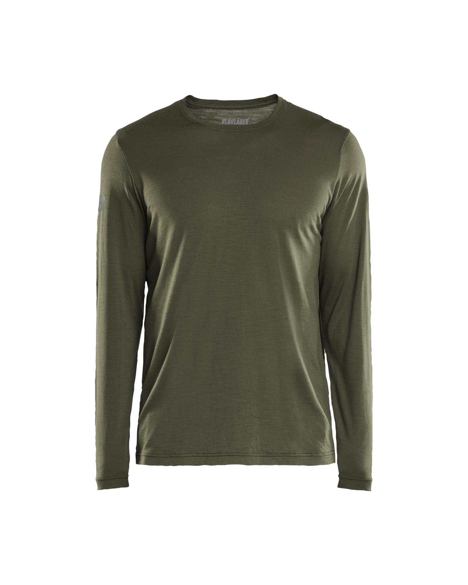 Blåkläder T-shirt lange mouwen merinowol 3538 - Donker herfstgroen voorkant