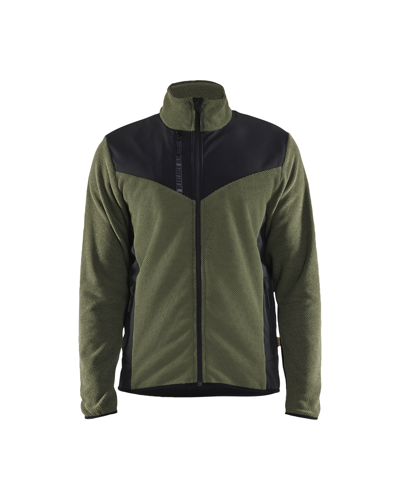 Blåkläder Gebreid vest met softshell 5942 - Herfstgroen/Zwart voorkant